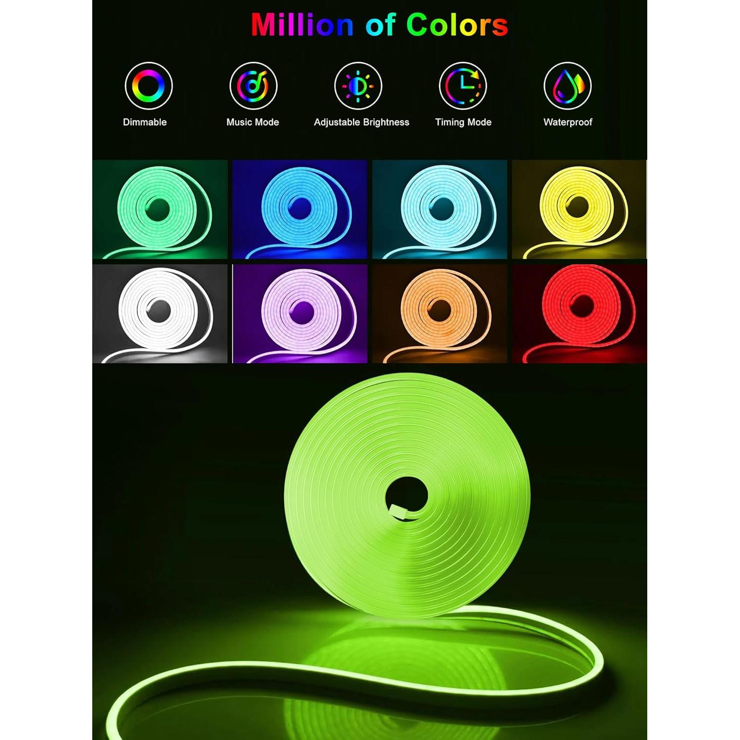 Tira de Luz LED Neón Ledagic 5m Control Remoto IP65