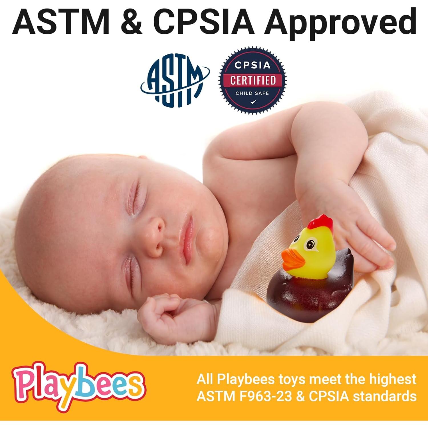 Lote 25 Patitos de Goma Playbees para Baño y Fiestas