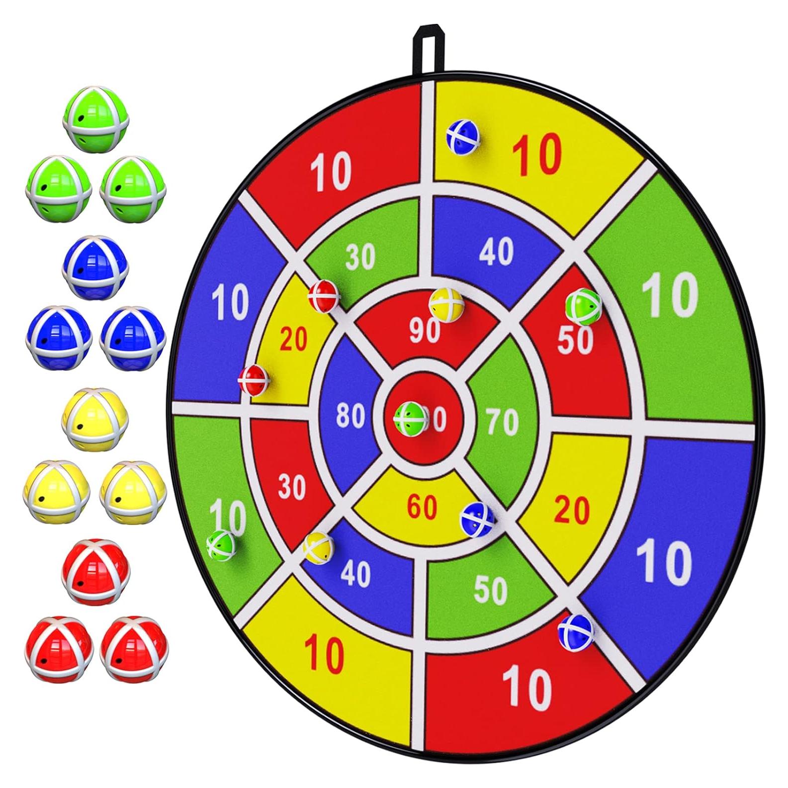 BooTaa Tablero de Dardos 73.66 cm con 12 Pelotas Adhesivas