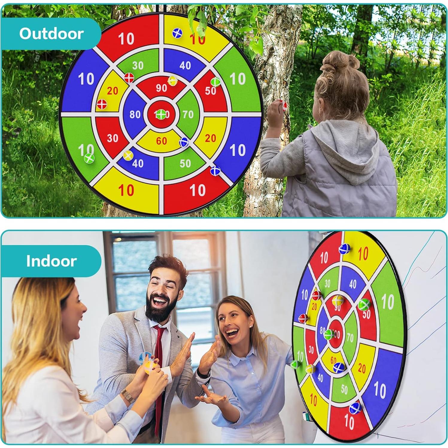 BooTaa Tablero de Dardos 73.66 cm con 12 Pelotas Adhesivas