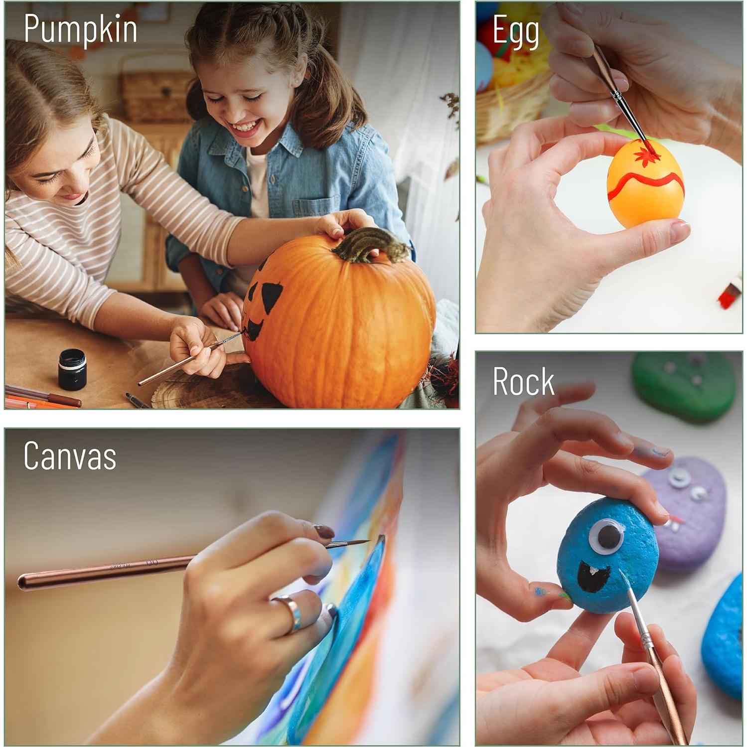 Juego de Pinceles de Detalle Mr. Pen 9 Piezas Oro Rosa