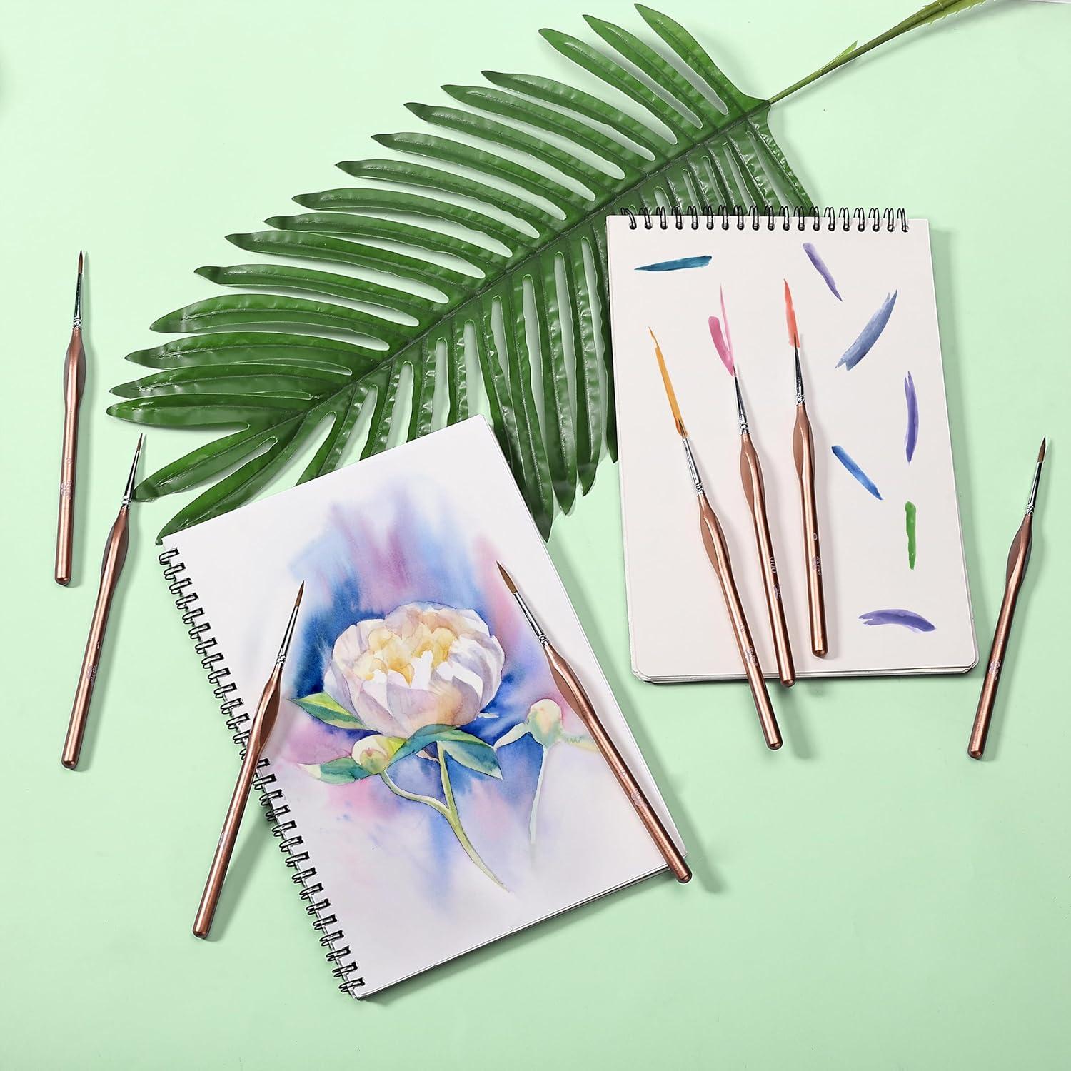 Juego de Pinceles de Detalle Mr. Pen 9 Piezas Oro Rosa