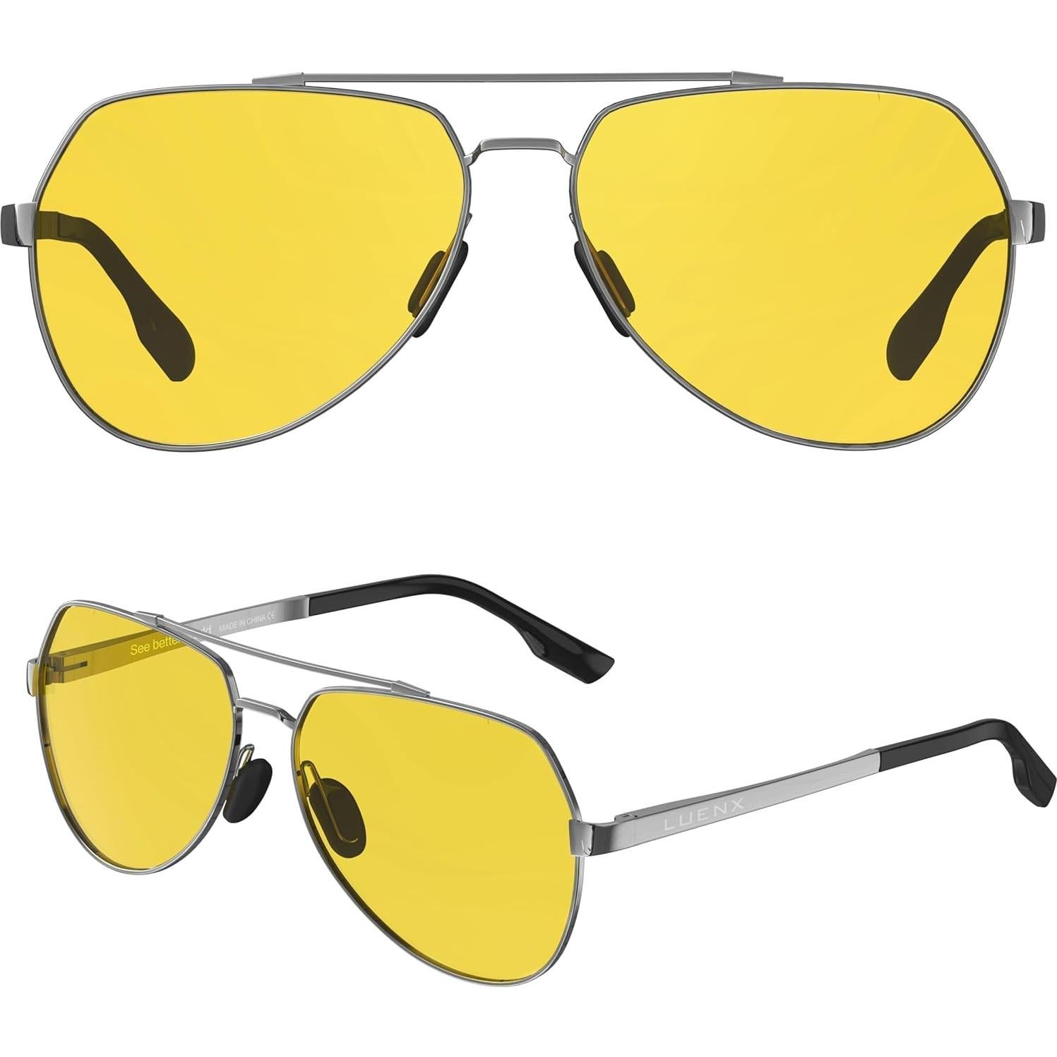 Gafas de sol LUENX Aviador Polarizadas UV400 Amarillo