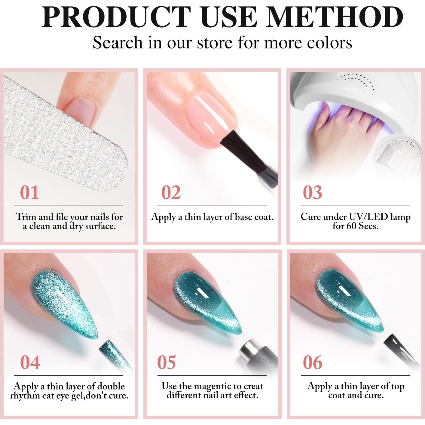 Esmalte de Uñas Gel Cat Eye Double Rhythm 15ml Brillo Holográfico