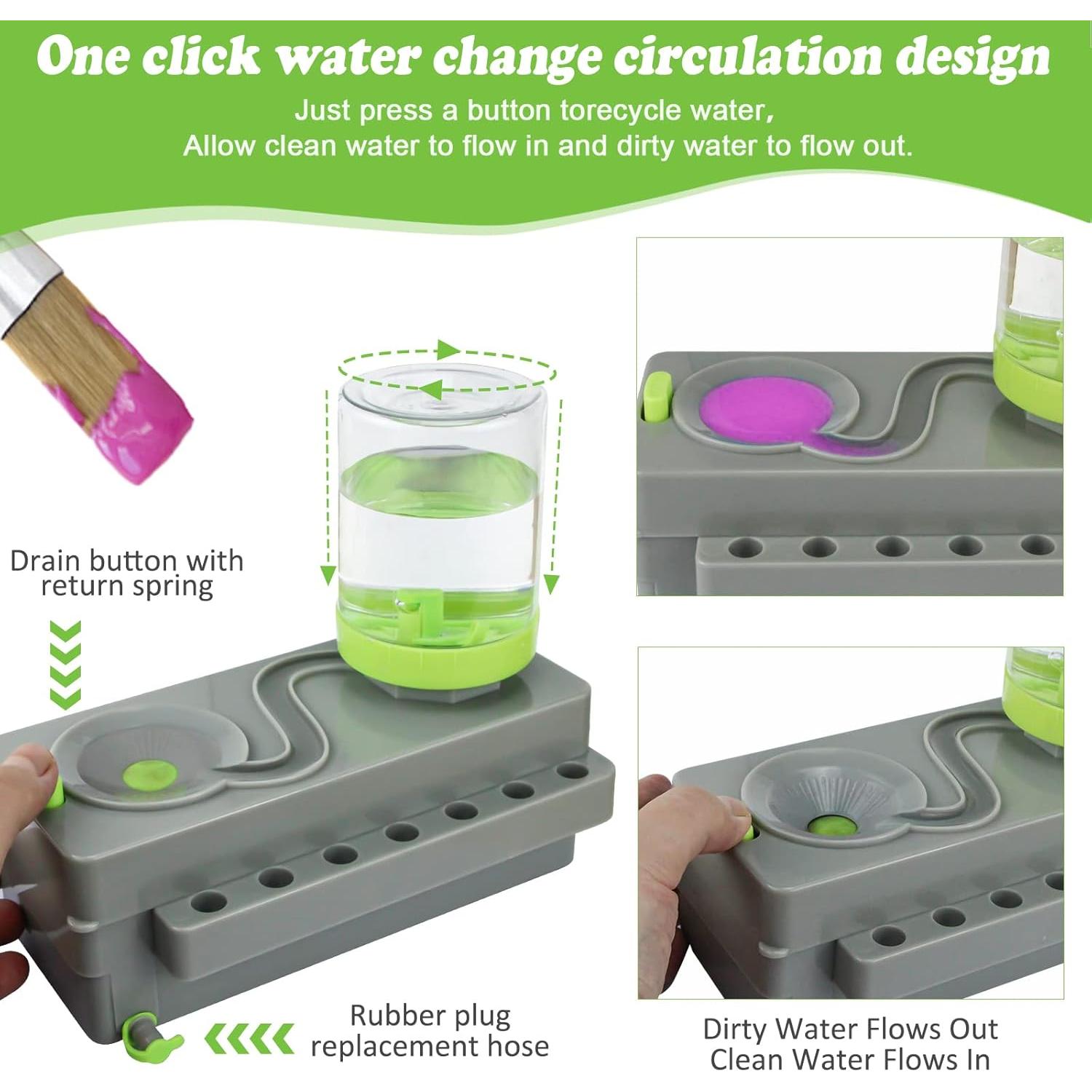 Limpiador de Pinceles Kardeep con Drenaje 250 ml Gris