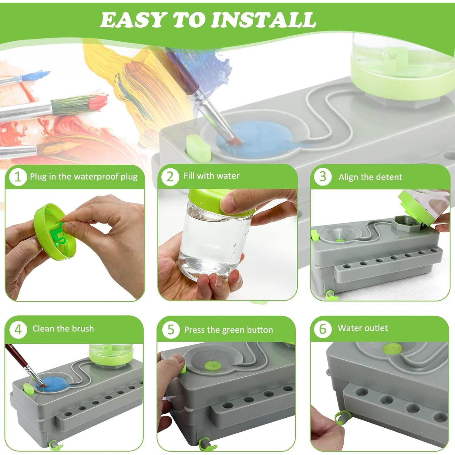 Limpiador de Pinceles Kardeep con Drenaje 250 ml Gris