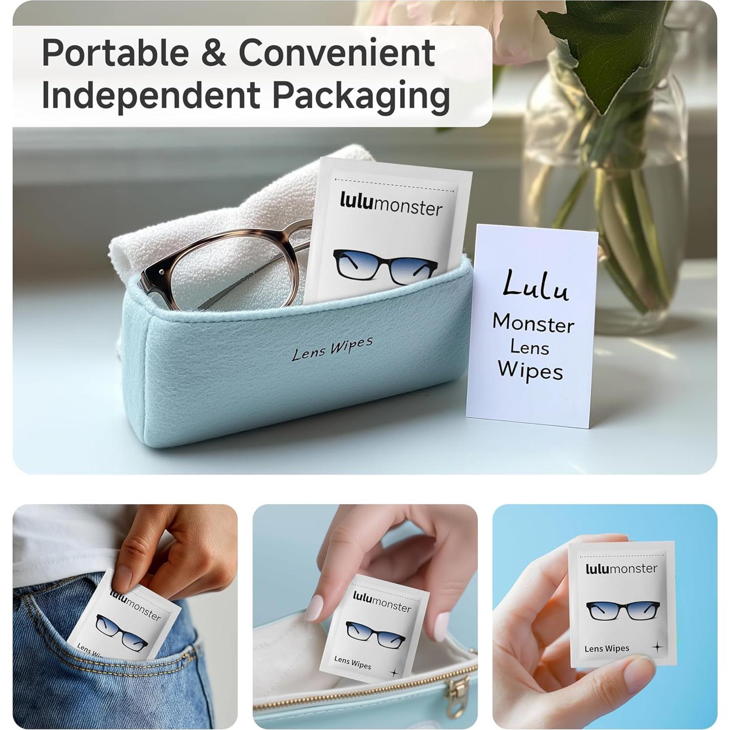 Toallitas Antivaho Lulumonster 150 Unidades Limpieza Lentes