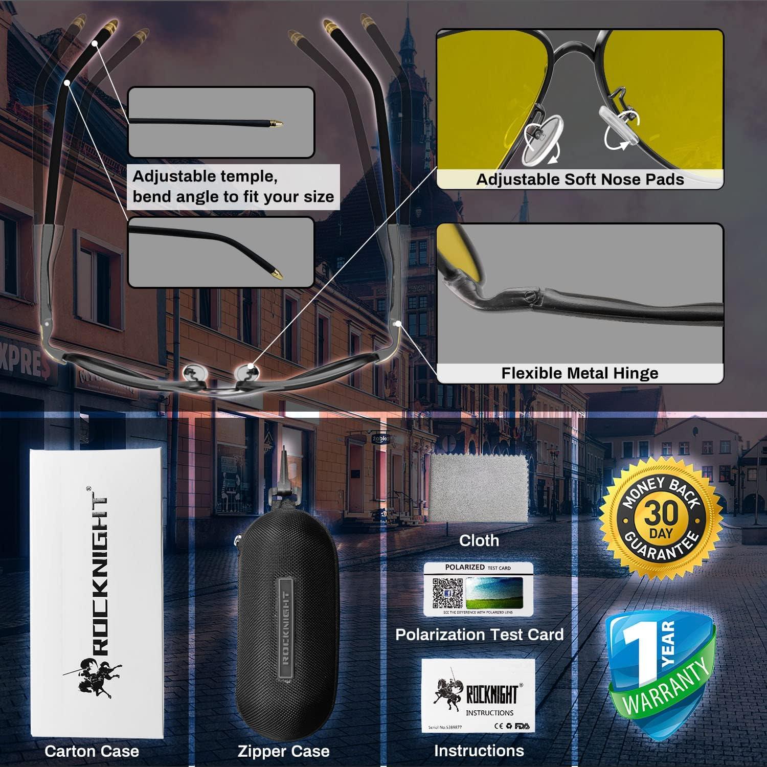 Gafas de sol aviador ROCKNIGHT UV400 polarizadas 58mm