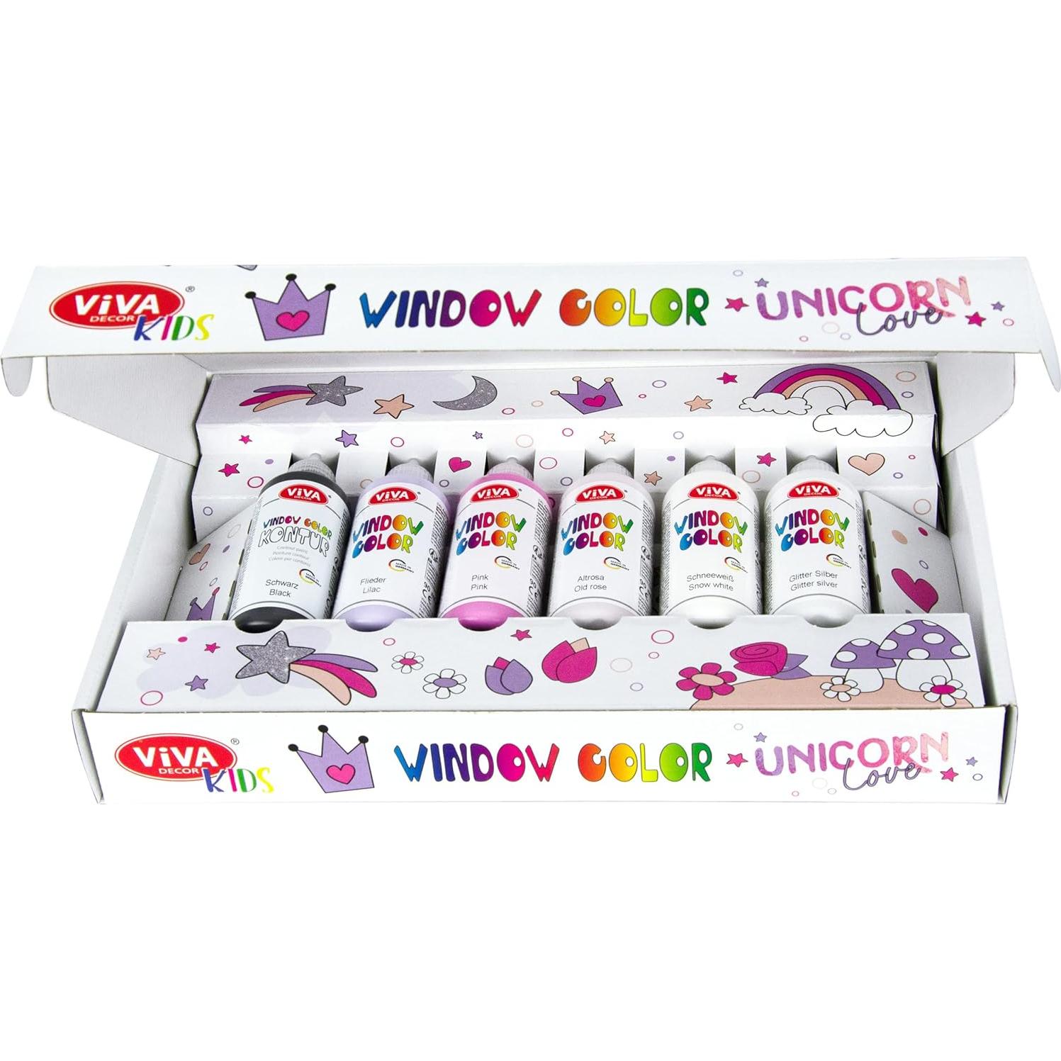 Juego de Color para Ventanas Viva Decor Unicornio 6 Colores 540 ml