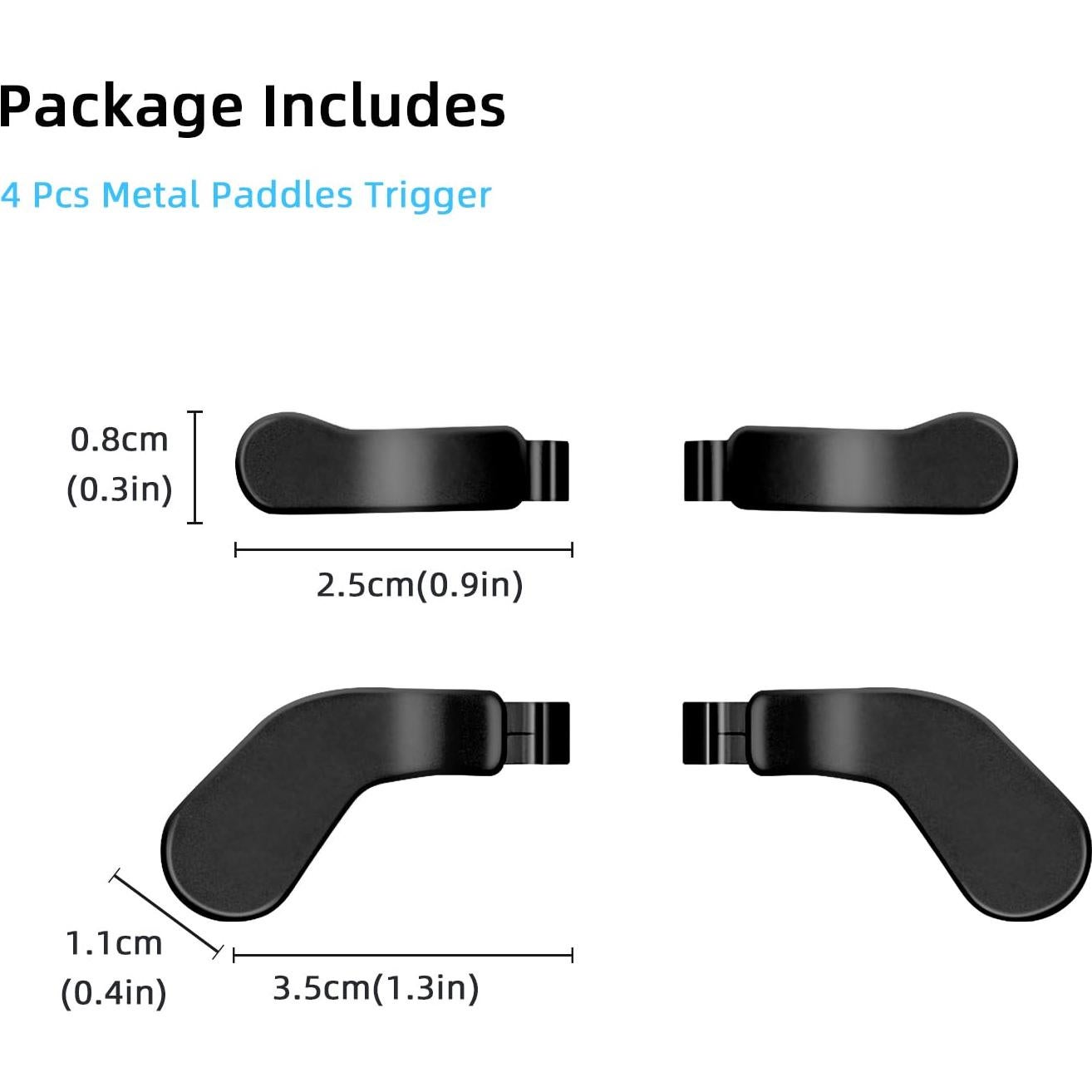 Palancas de Metal Mcbazel para Xbox Elite/Elite 2 - 4 Pcs Negro