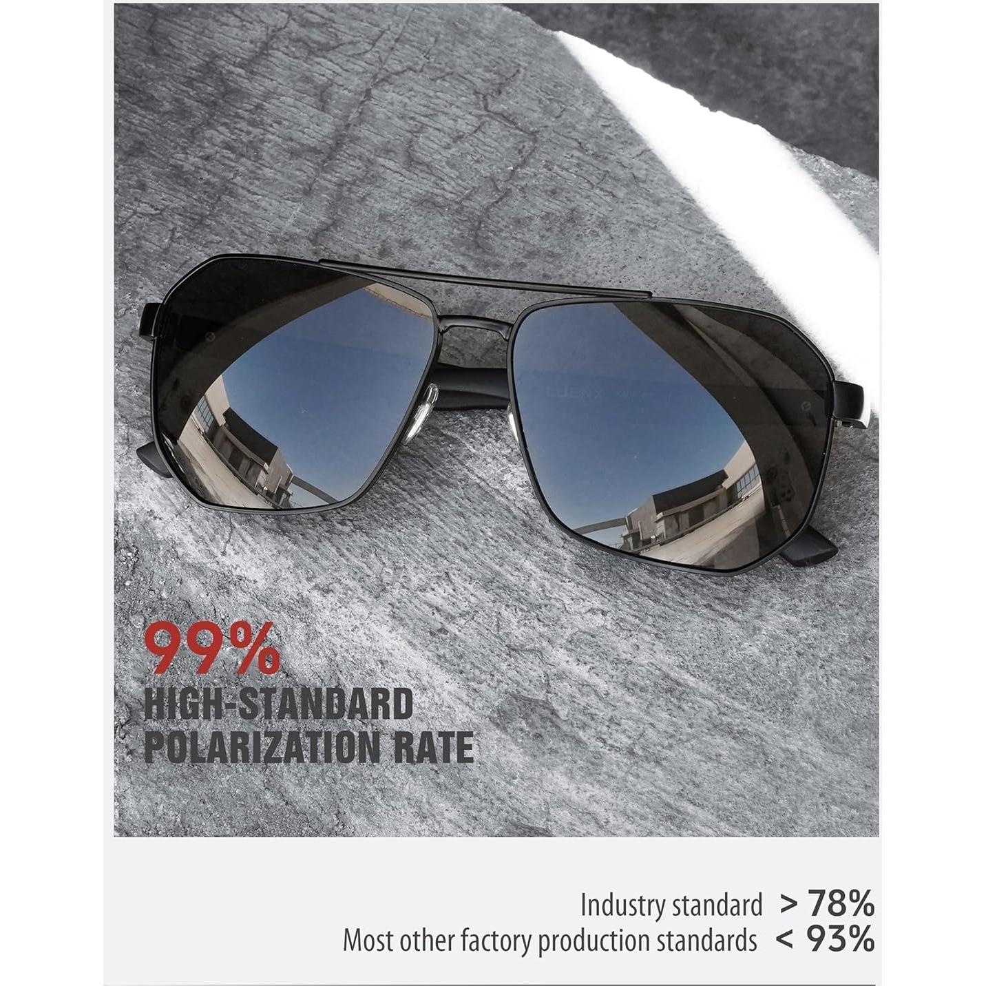 Gafas de sol LUENX Aviador Polarizadas UV400 61mm Hombres