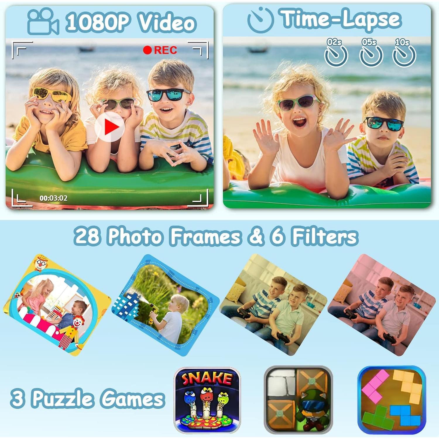 Cámara Digital Impermeable Agoigo W1 para Niños 5MP HD