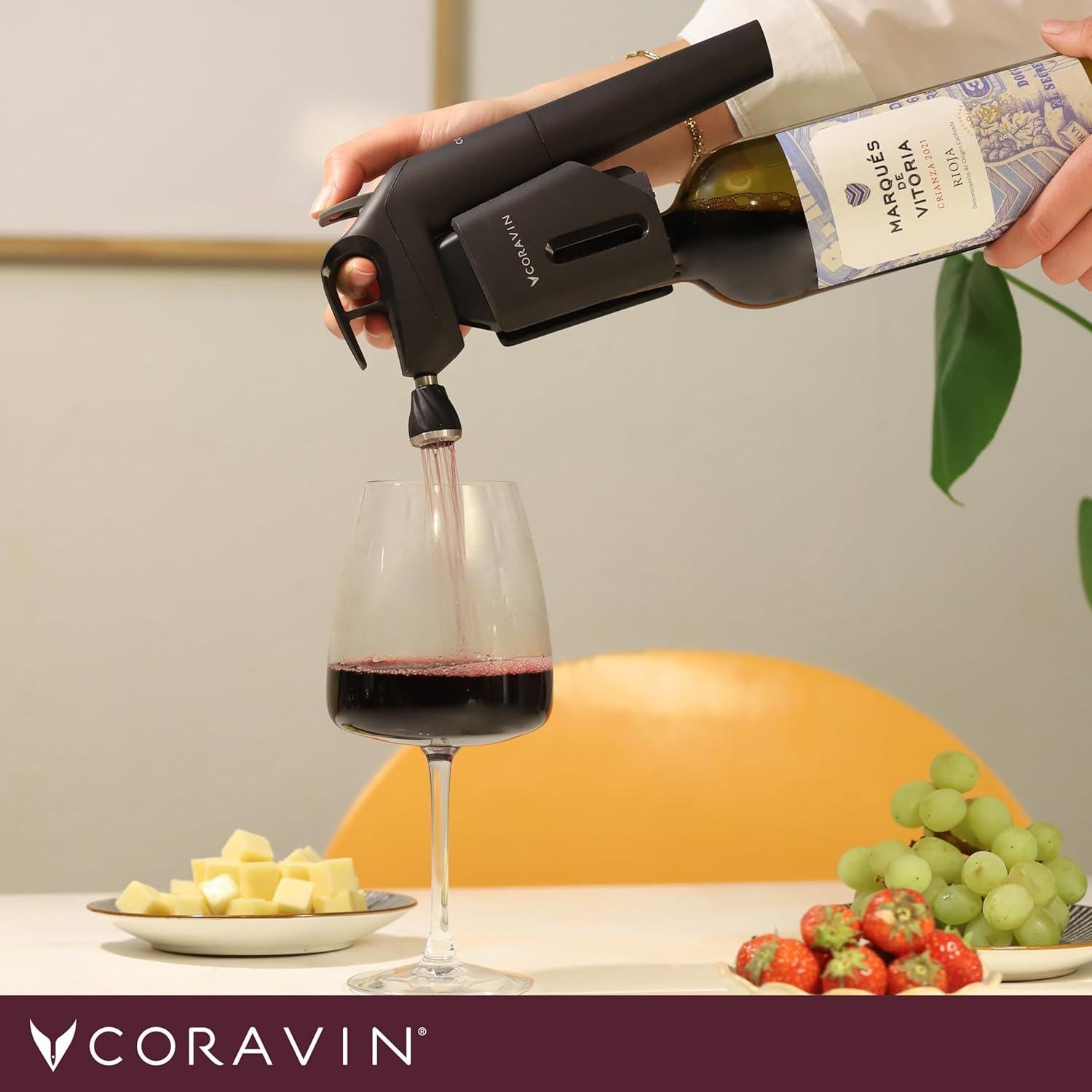 Coravin Timeless Three+ Sistema de Vino por Copa Negro