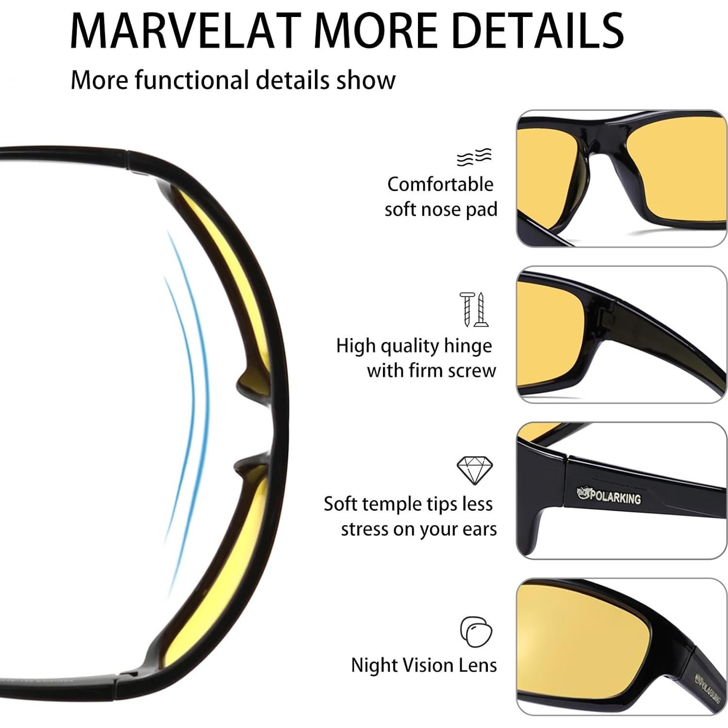 Gafas de Visión Nocturna POLARKING AB865 Amarillas Unisex