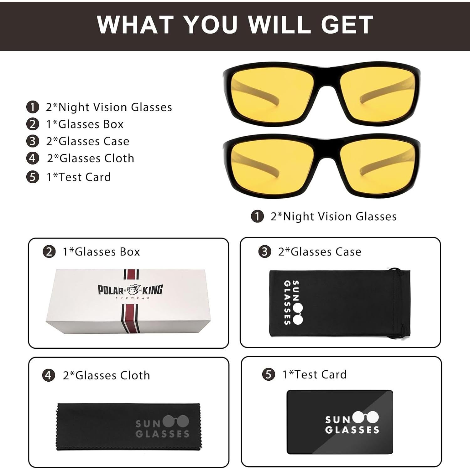 Gafas de Visión Nocturna POLARKING AB865 Amarillas Unisex