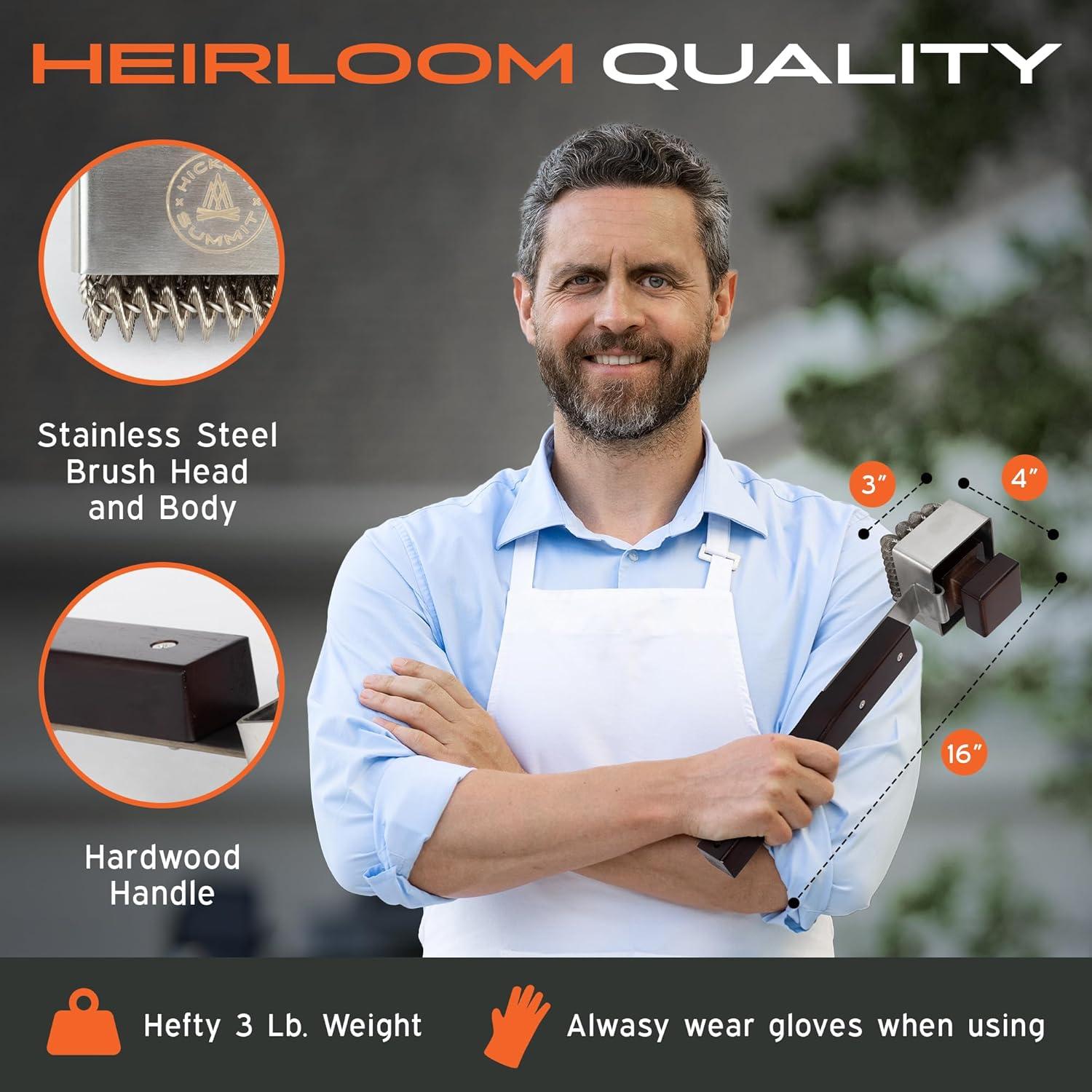 Cepillo de Parrilla a Vapor Hickory Summit - Acero Inoxidable