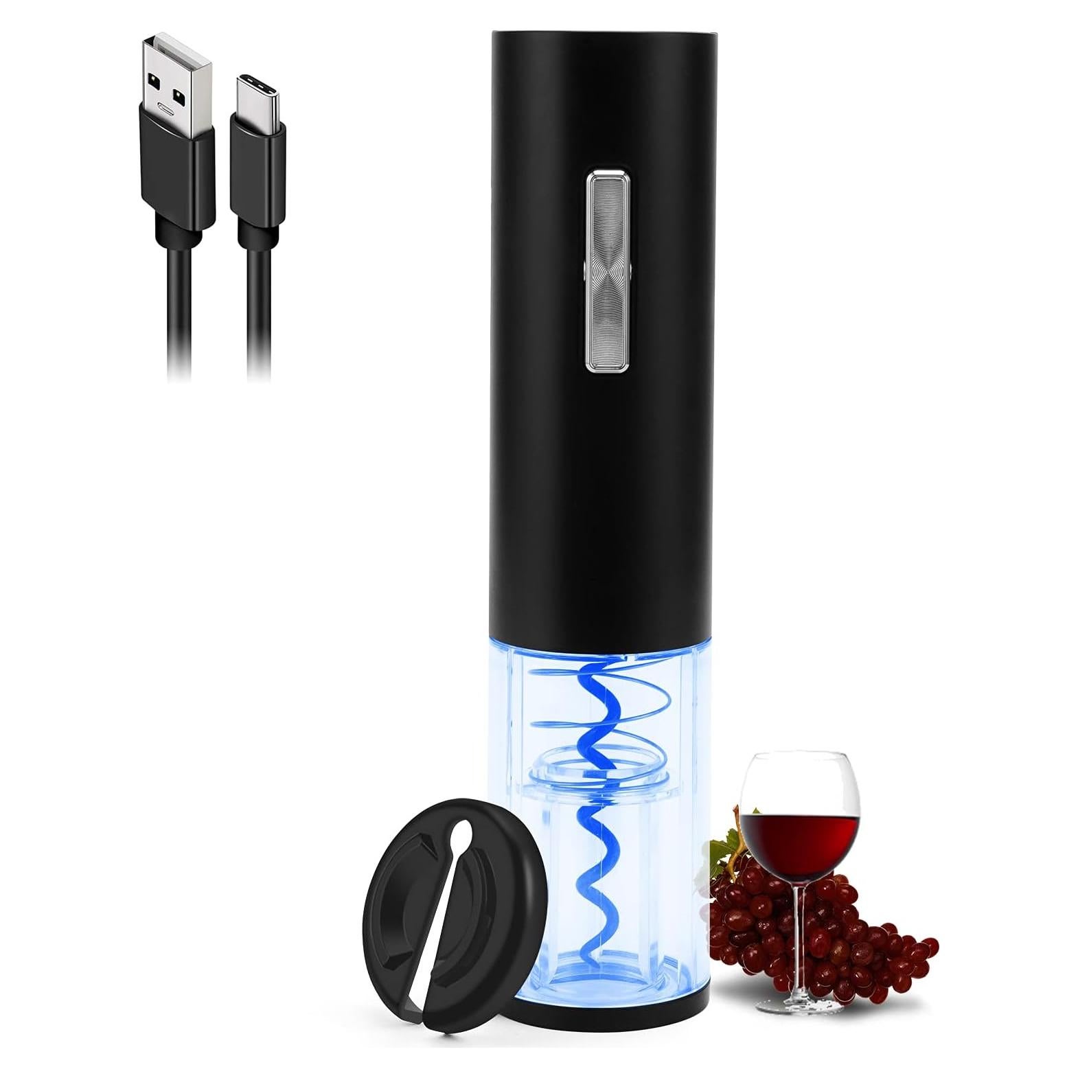 COKUNST Abridor de Vino Eléctrico Recargable con Luz LED