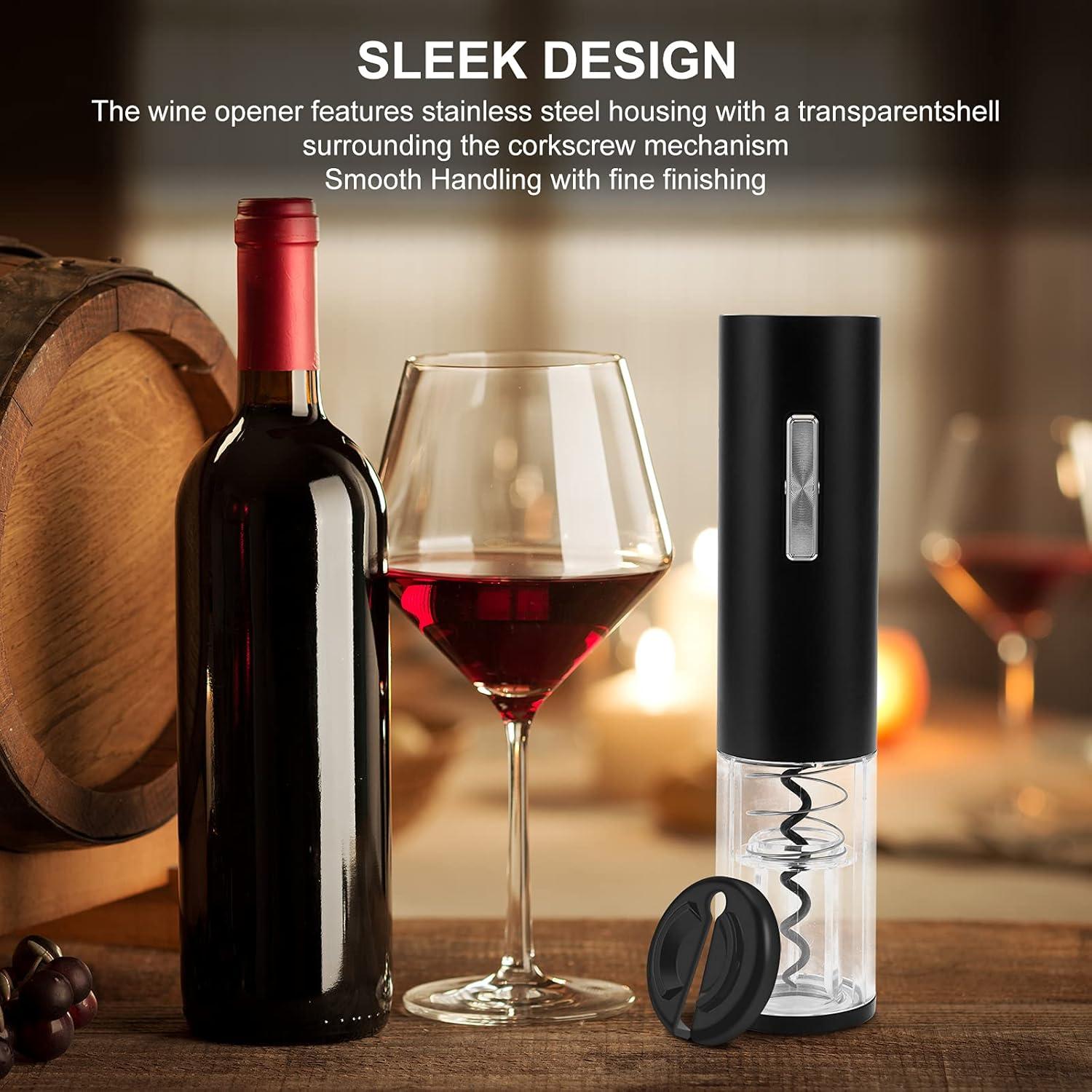 COKUNST Abridor de Vino Eléctrico Recargable con Luz LED