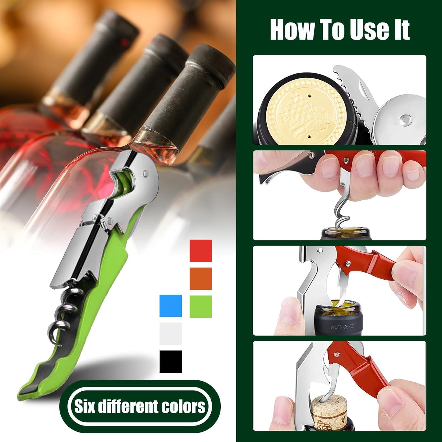 24 Sacacorchos de Vino CSSOPENSs Acero Inoxidable Colorido