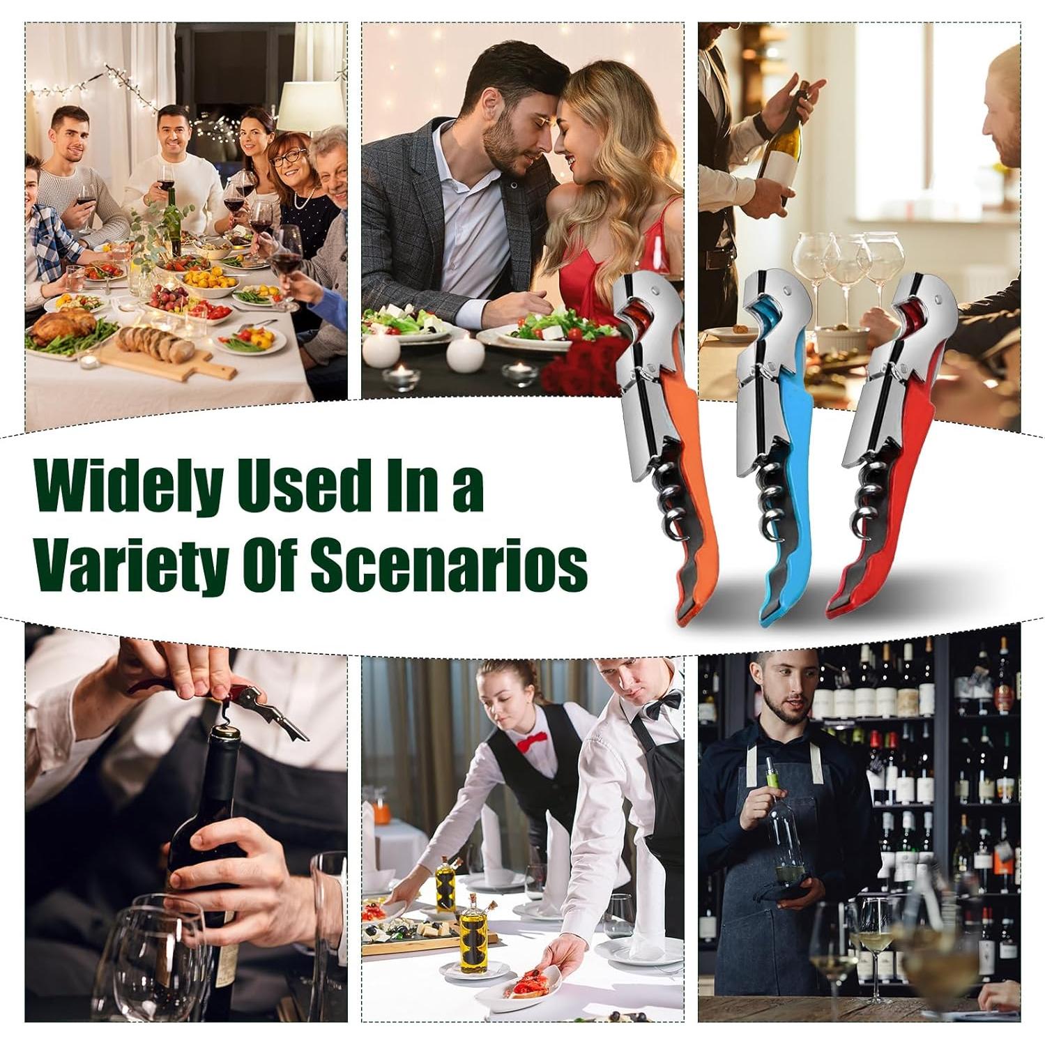 24 Sacacorchos de Vino CSSOPENSs Acero Inoxidable Colorido