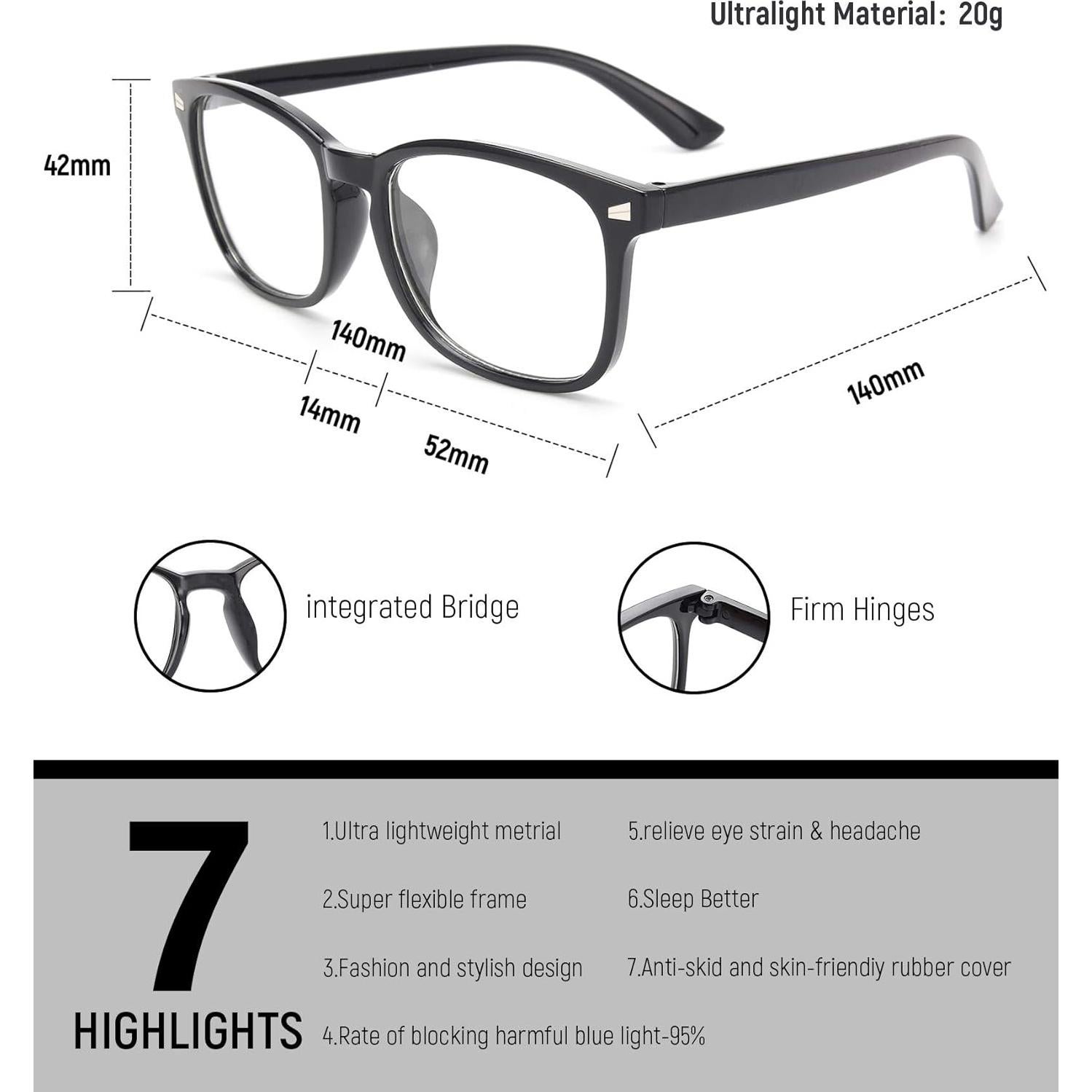 Gafas MIGSIR Anti Luz Azul Unisex con Marco Flexible