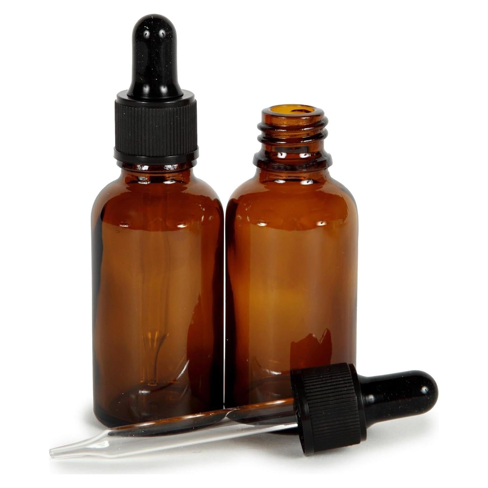 Botellas de Vidrio Ámbar Vivaplex 4 oz con Goteros - 2 pack