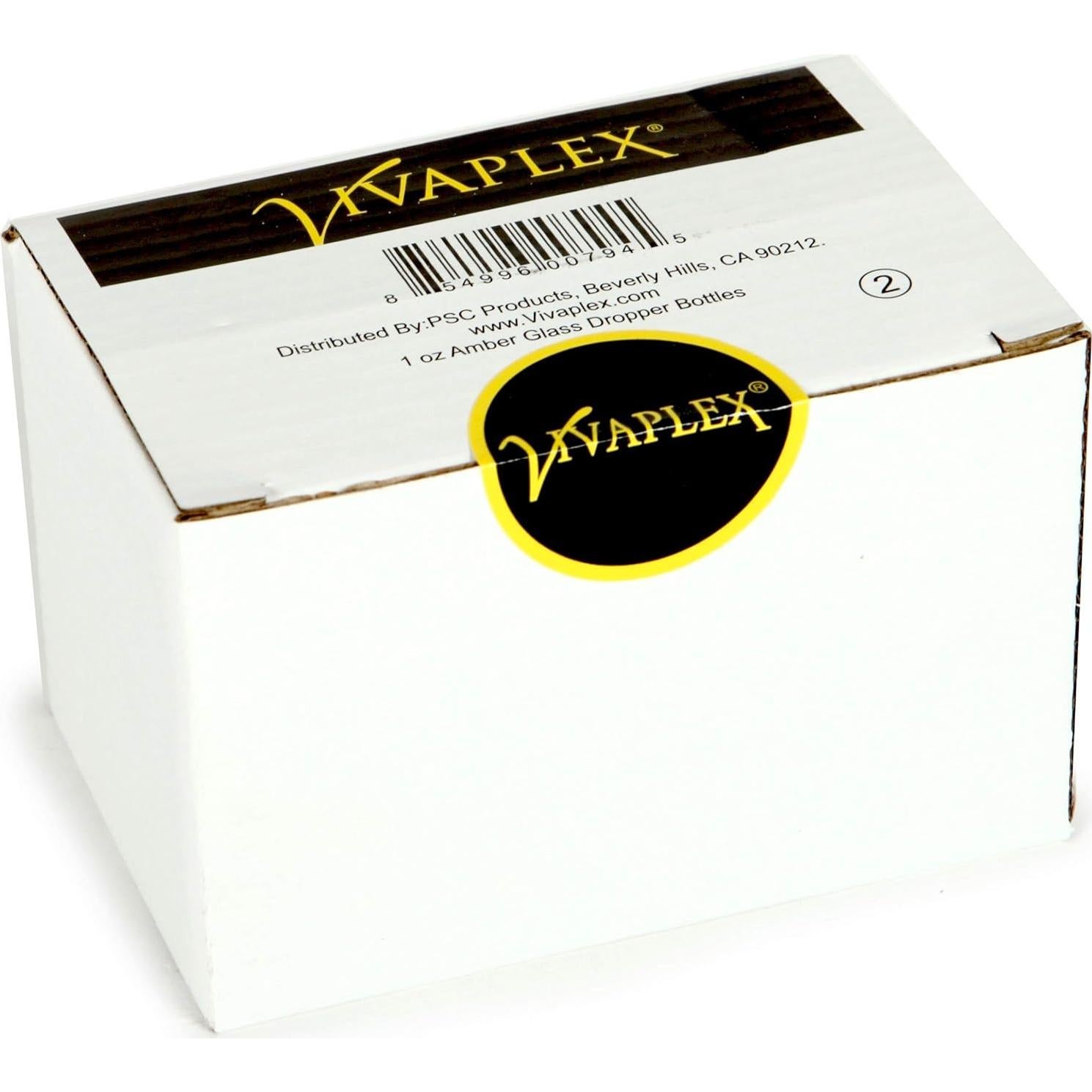 Botellas de Vidrio Ámbar Vivaplex 4 oz con Goteros - 2 pack