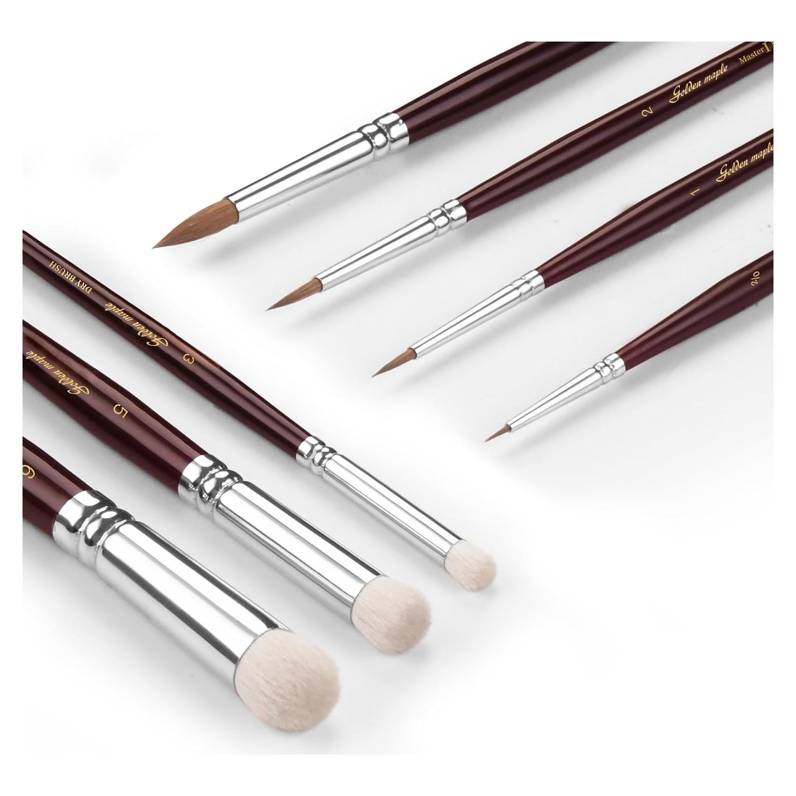 Set de Pinceles Miniatura Golden Maple Kolinsky 7 pcs