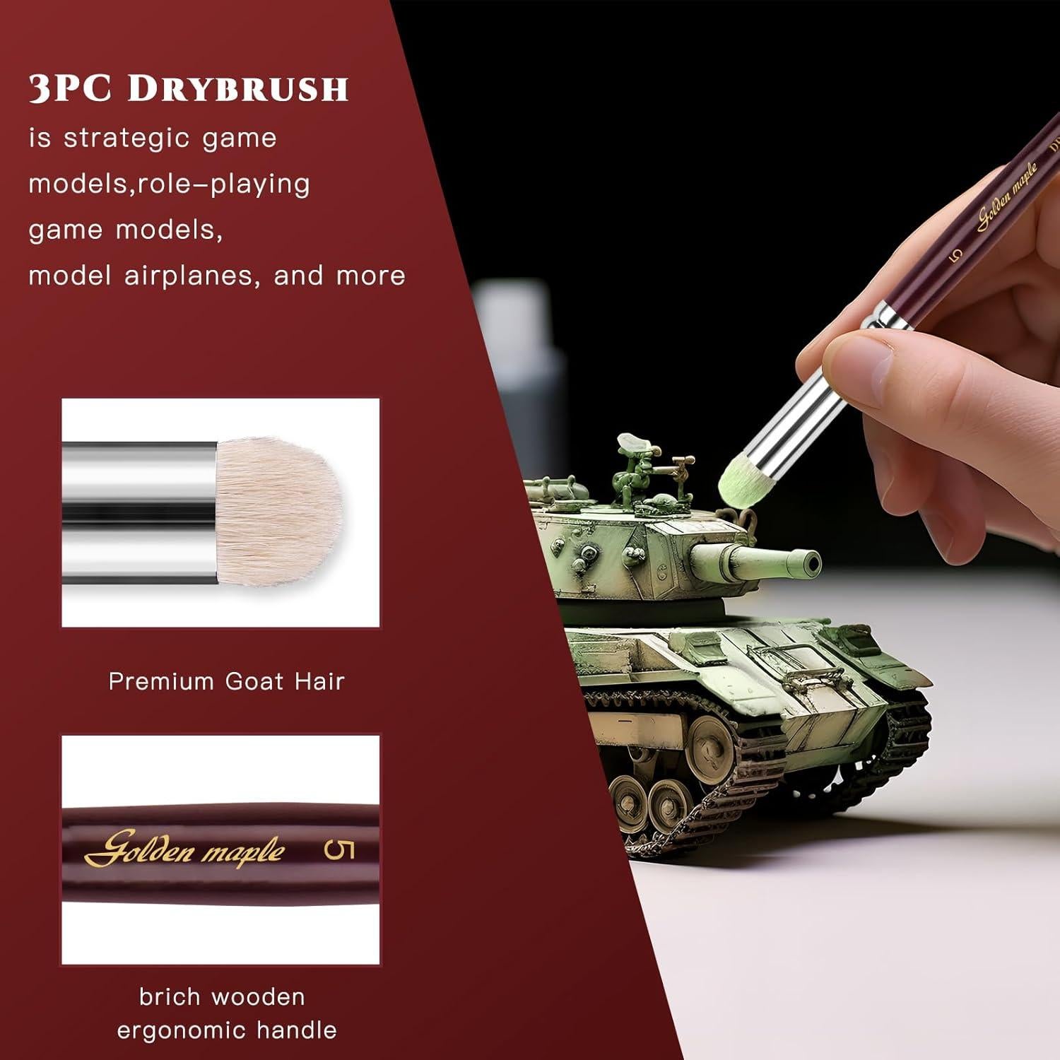 Set de Pinceles Miniatura Golden Maple Kolinsky 7 pcs