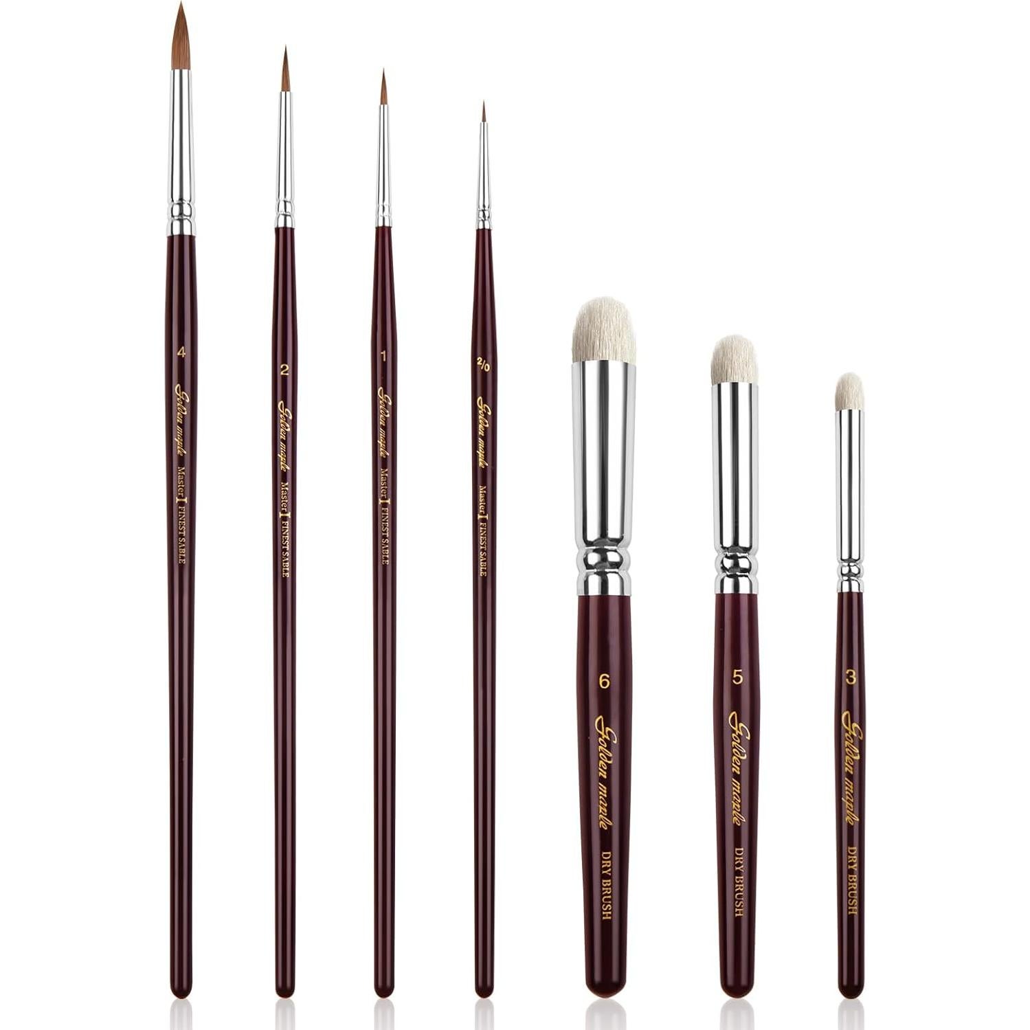 Set de Pinceles Miniatura Golden Maple Kolinsky 7 pcs