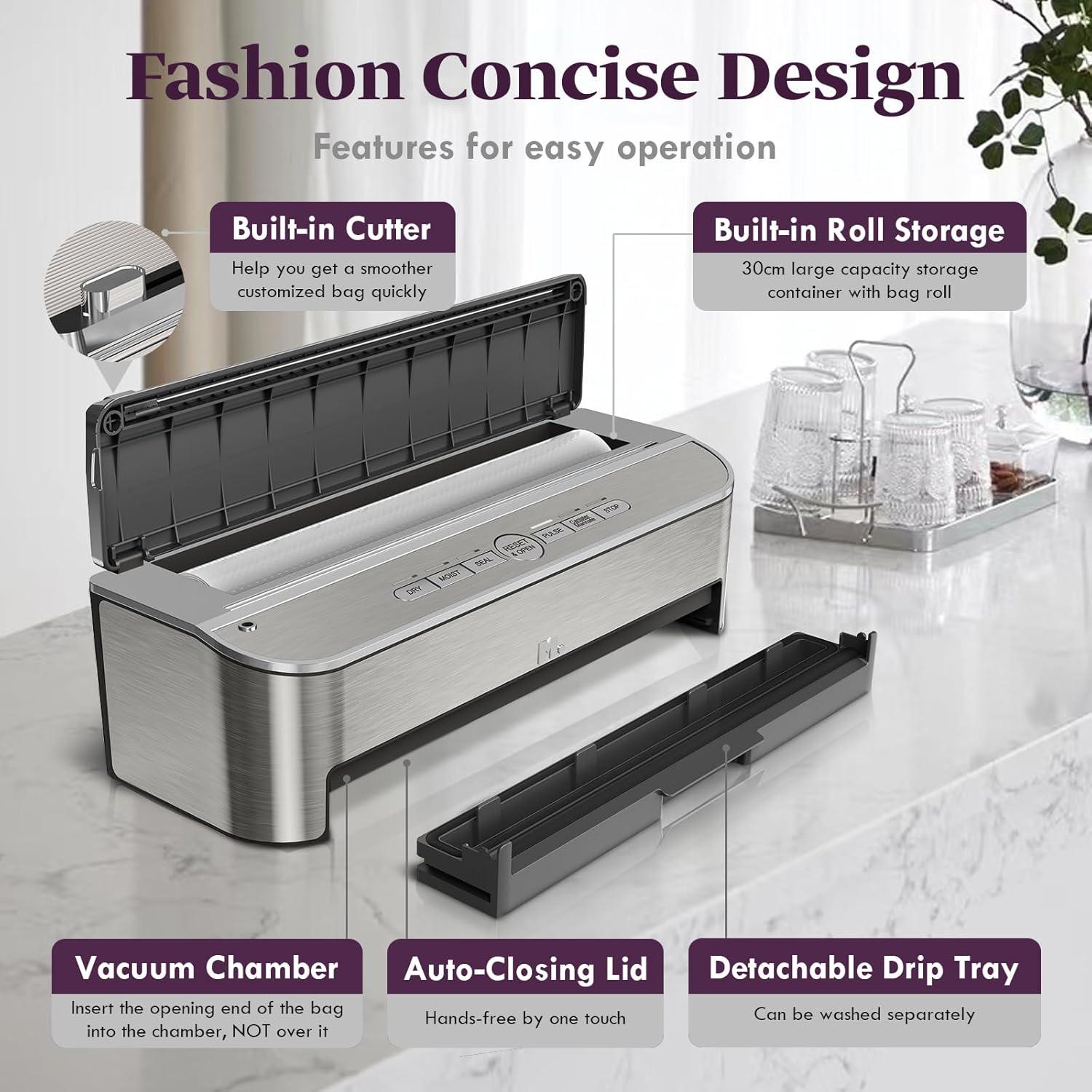 Selladora al Vacío Mesliese VS6685J 120W Automática Plata