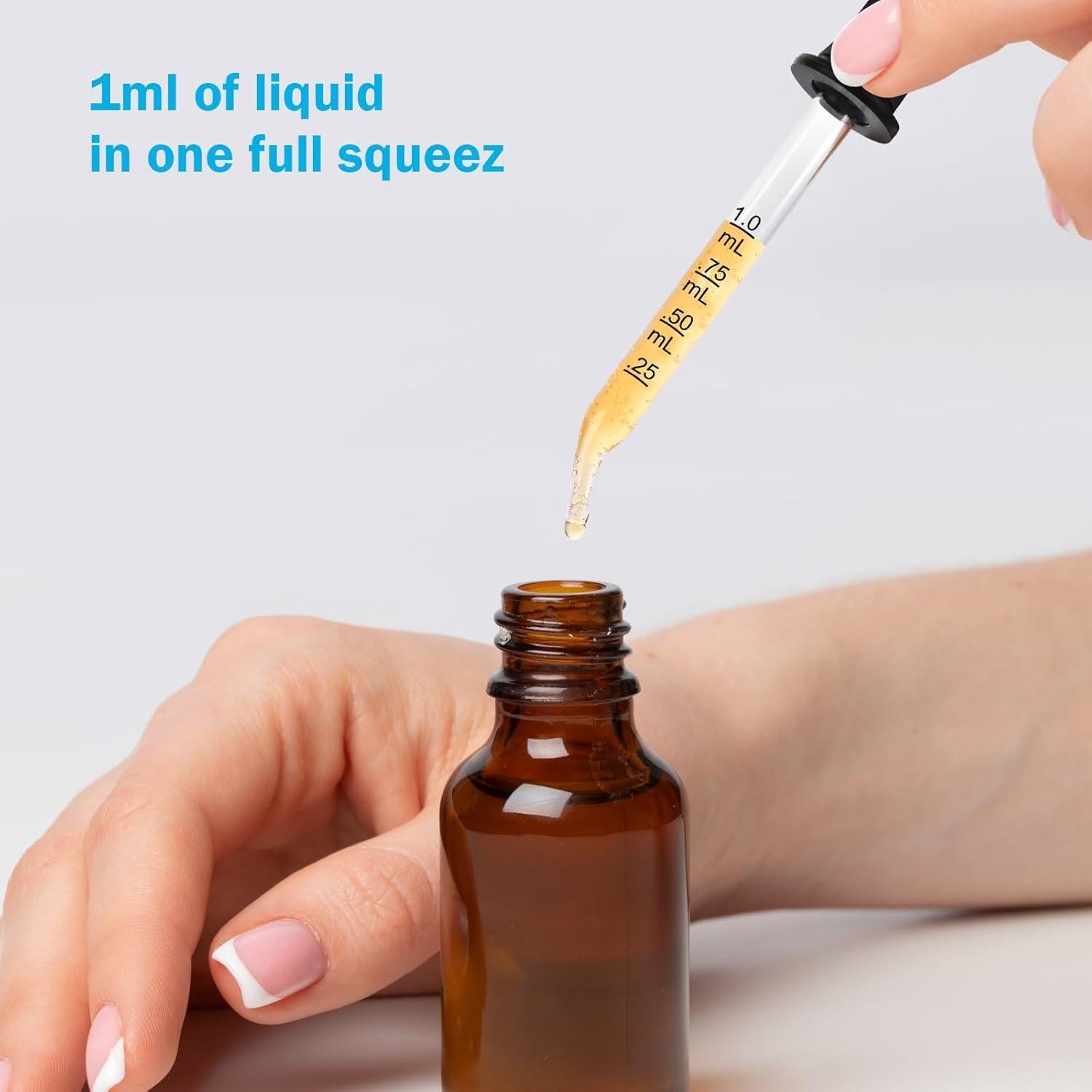 Cuentagotas de Vidrio Herain 8 Piezas 1 ml para Líquidos