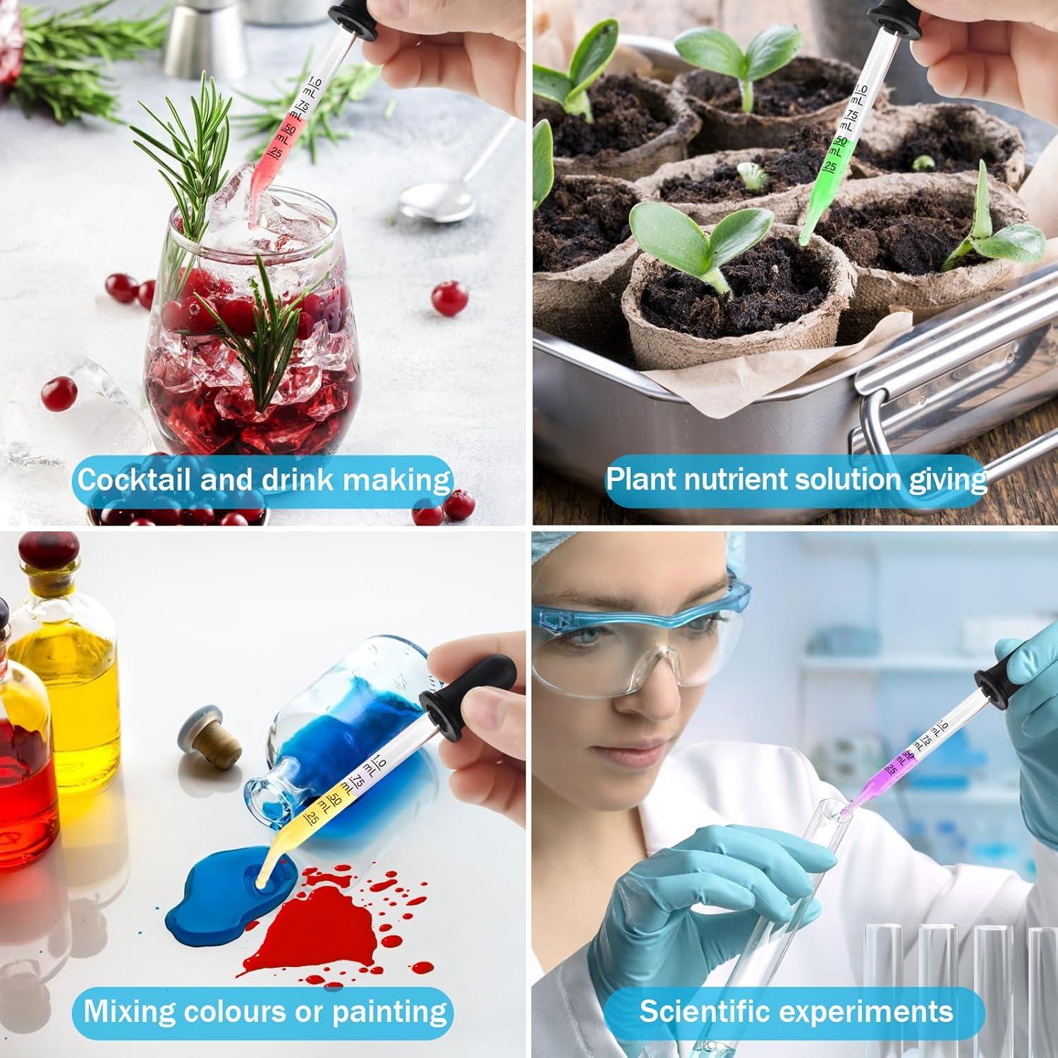 Cuentagotas de Vidrio Herain 8 Piezas 1 ml para Líquidos