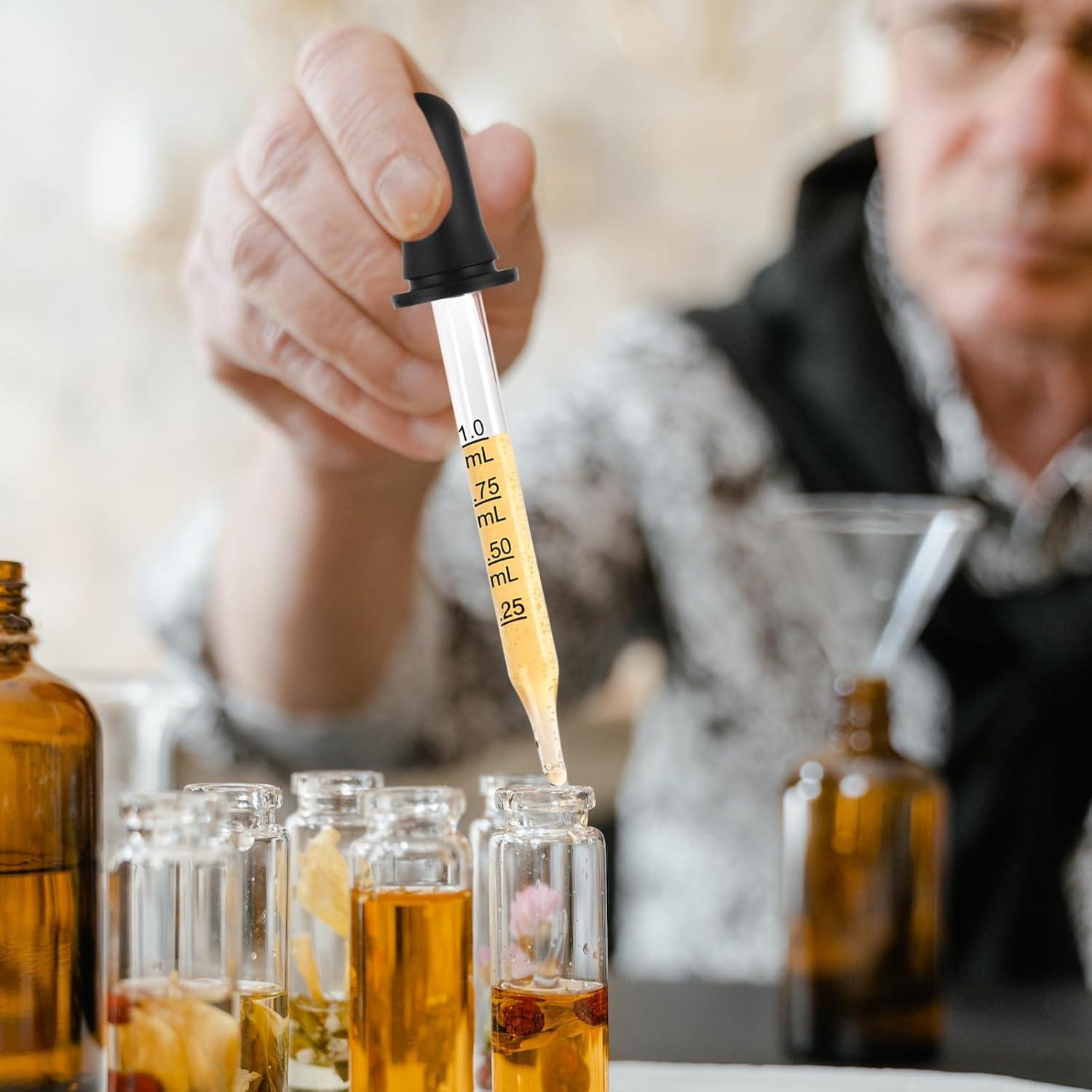 Cuentagotas de Vidrio Herain 8 Piezas 1 ml para Líquidos