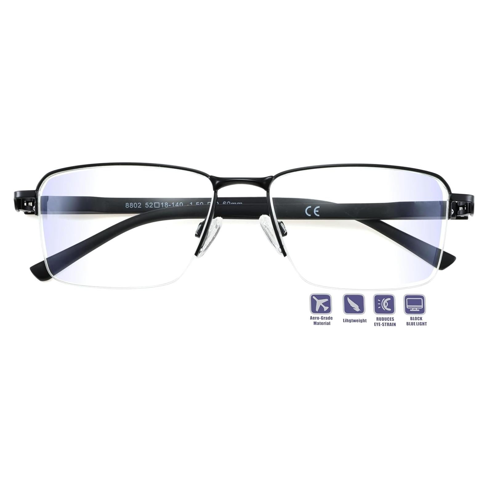 Gafas de miopía Jucangr con bloqueo de luz azul - Negro