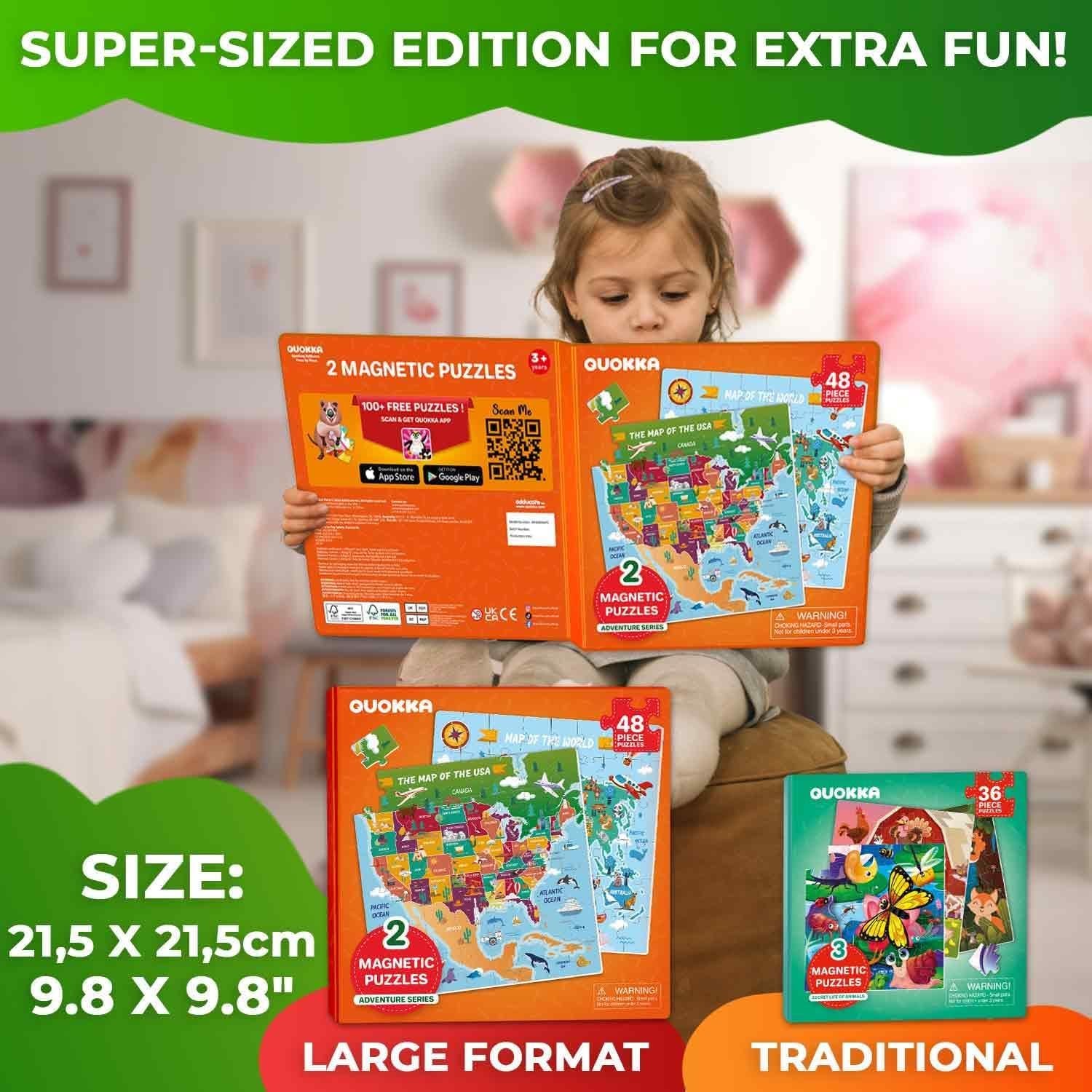 Puzzles Magnéticos QUOKKA 48 Piezas Mapas para Niños 3-6 Años