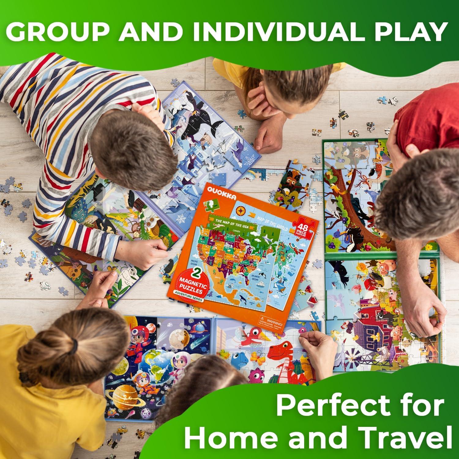 Puzzles Magnéticos QUOKKA 48 Piezas Mapas para Niños 3-6 Años