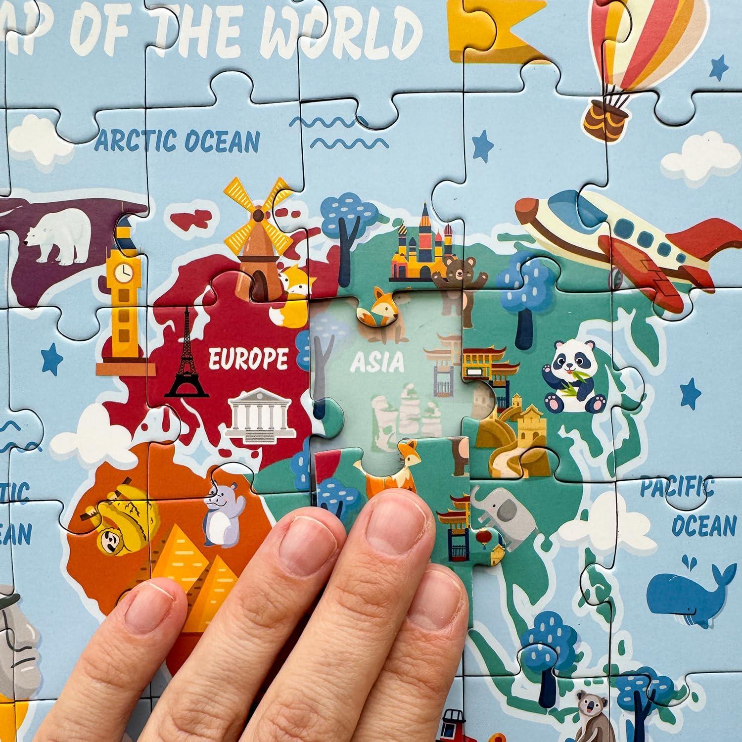 Puzzles Magnéticos QUOKKA 48 Piezas Mapas para Niños 3-6 Años