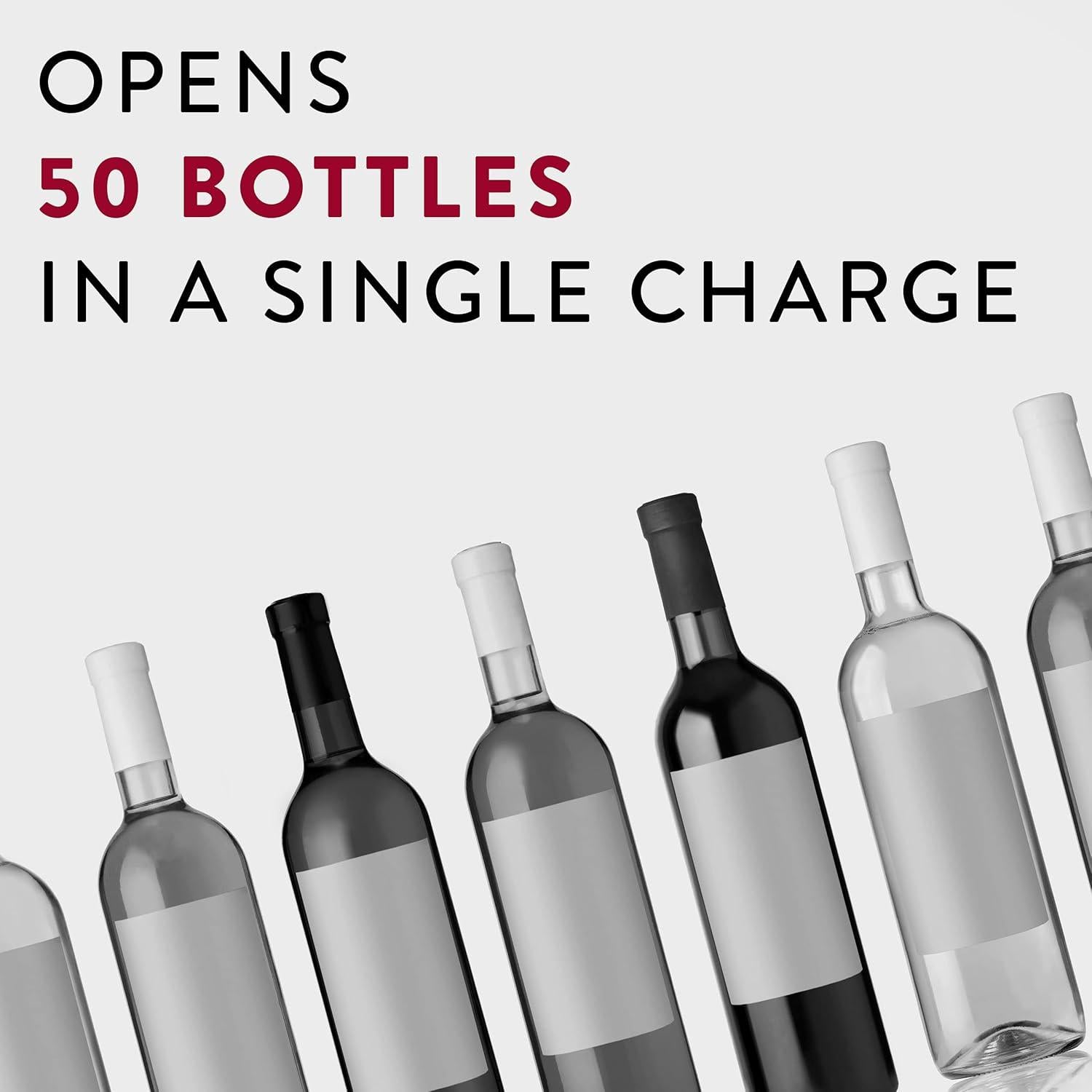 Abridor de Vino Eléctrico COSVINO Plateado con Accesorios