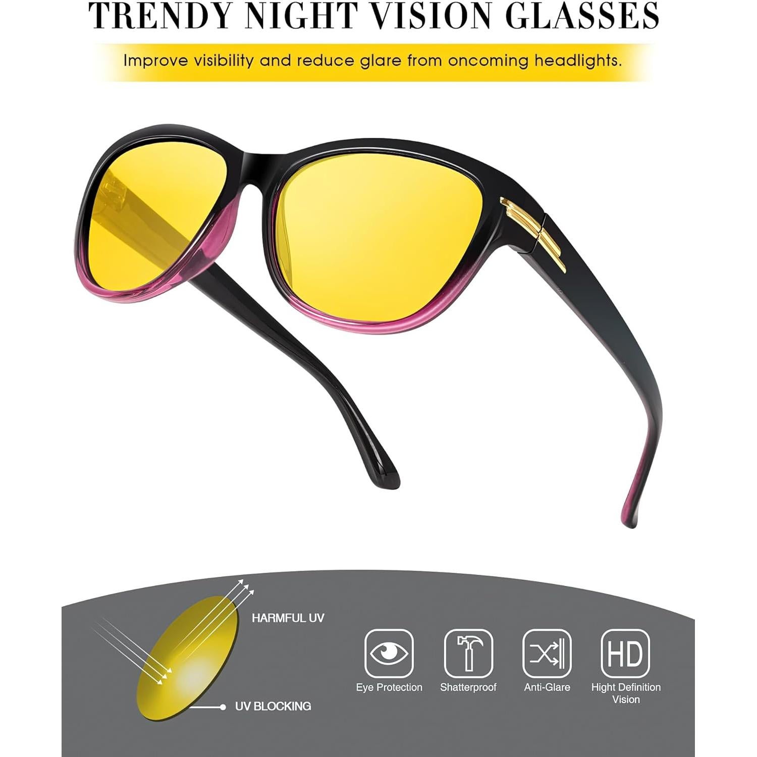 Gafas de Conducción Nocturna LVIOE Amarillas Polarizadas