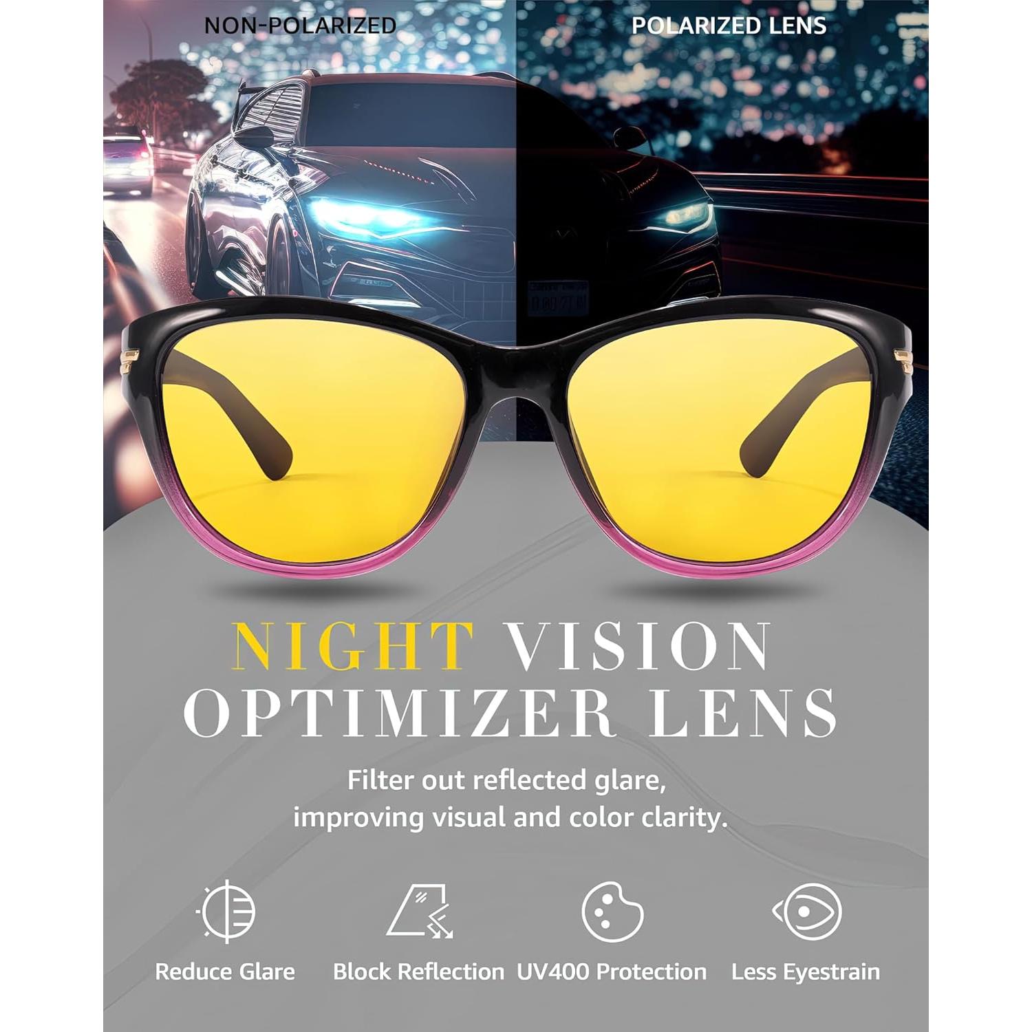 Gafas de Conducción Nocturna LVIOE Amarillas Polarizadas