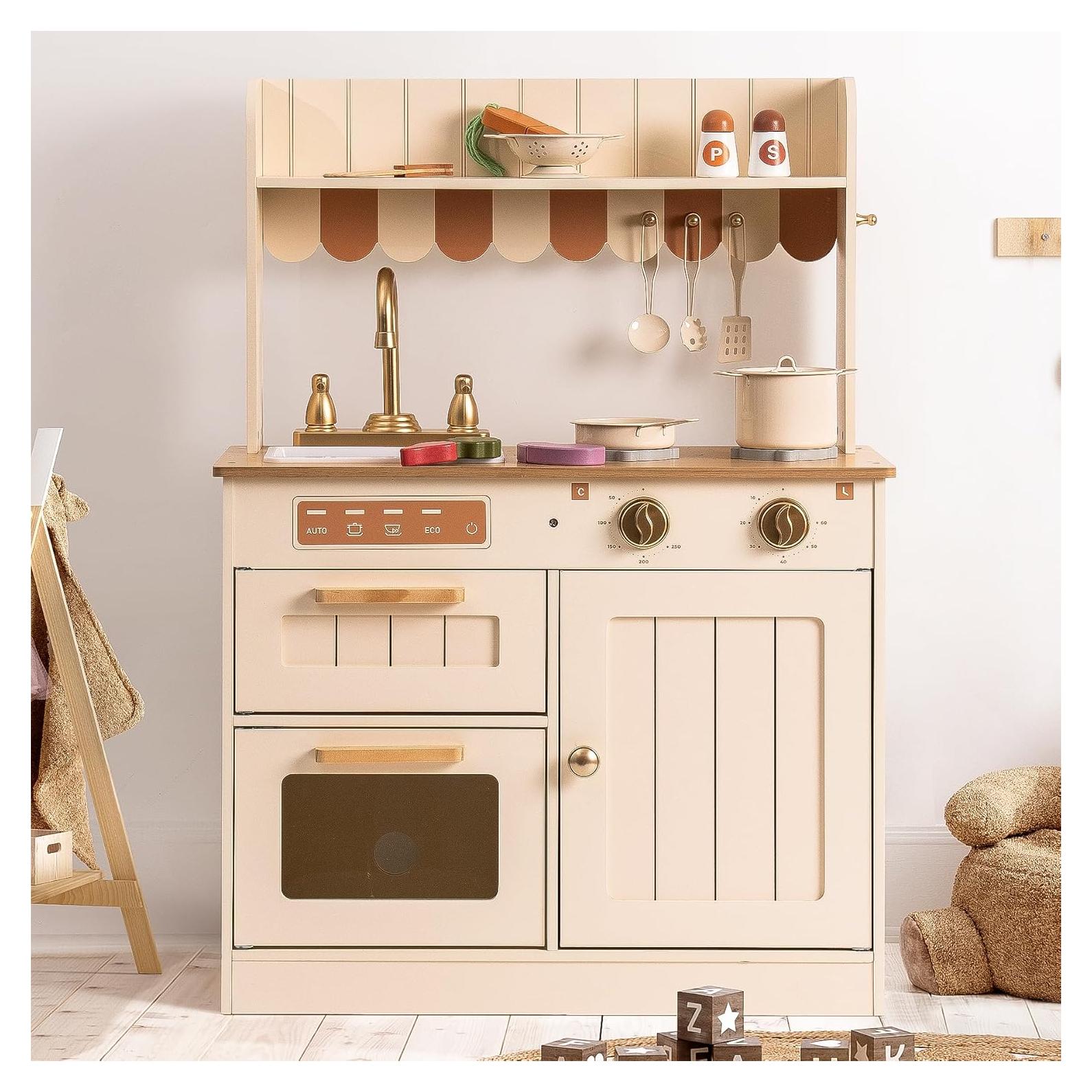 Cocina de Juguete ROBOTIME Beige para Niños 3+ Años