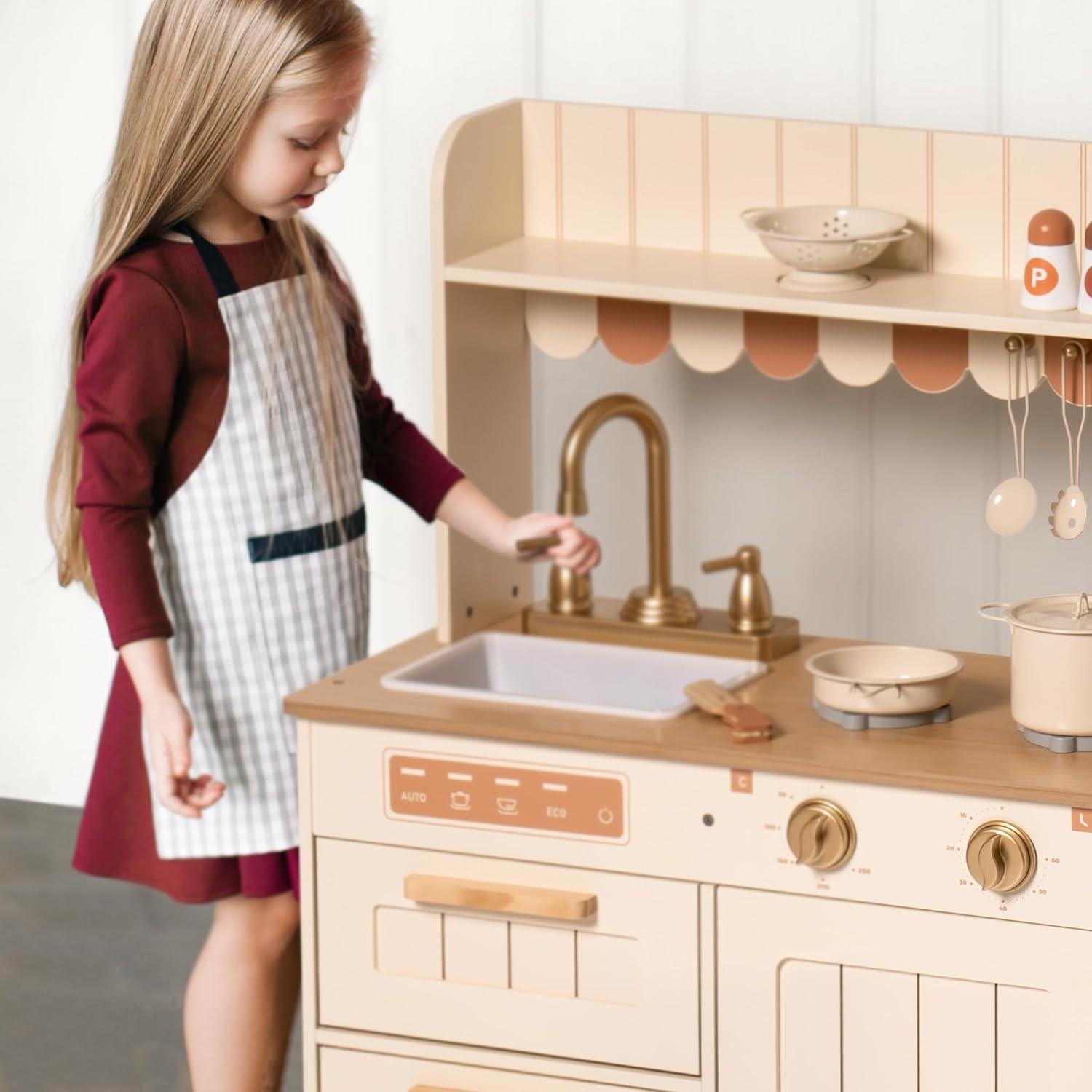Cocina de Juguete ROBOTIME Beige para Niños 3+ Años