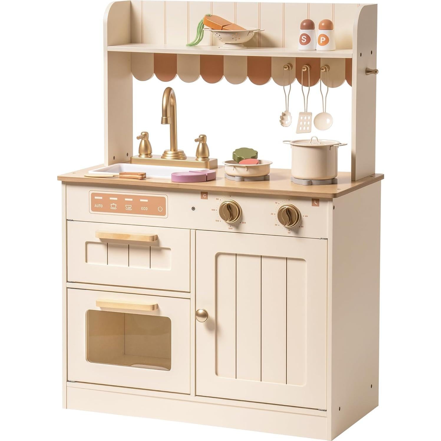 Cocina de Juguete ROBOTIME Beige para Niños 3+ Años