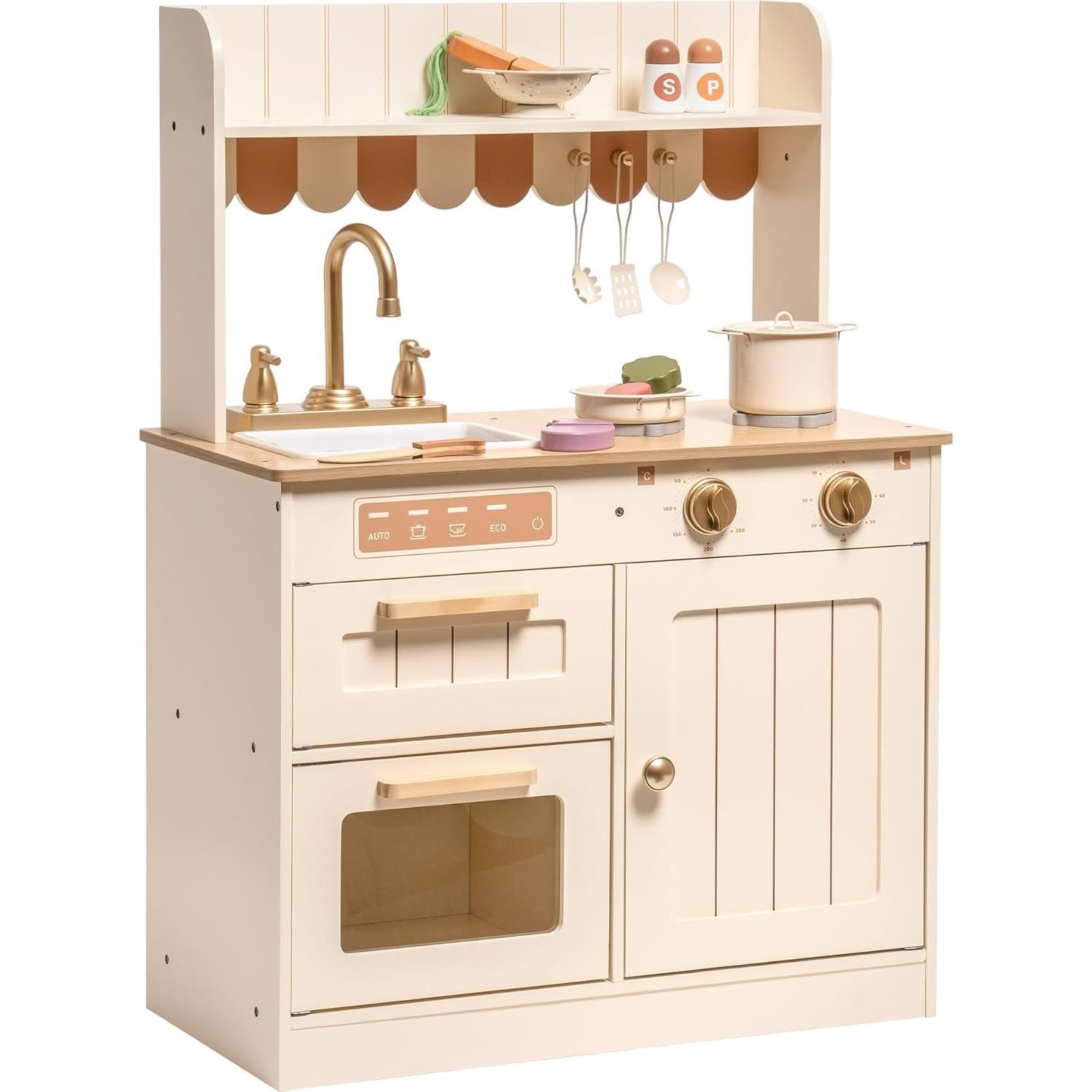 Cocina de Juguete ROBOTIME Beige para Niños 3+ Años