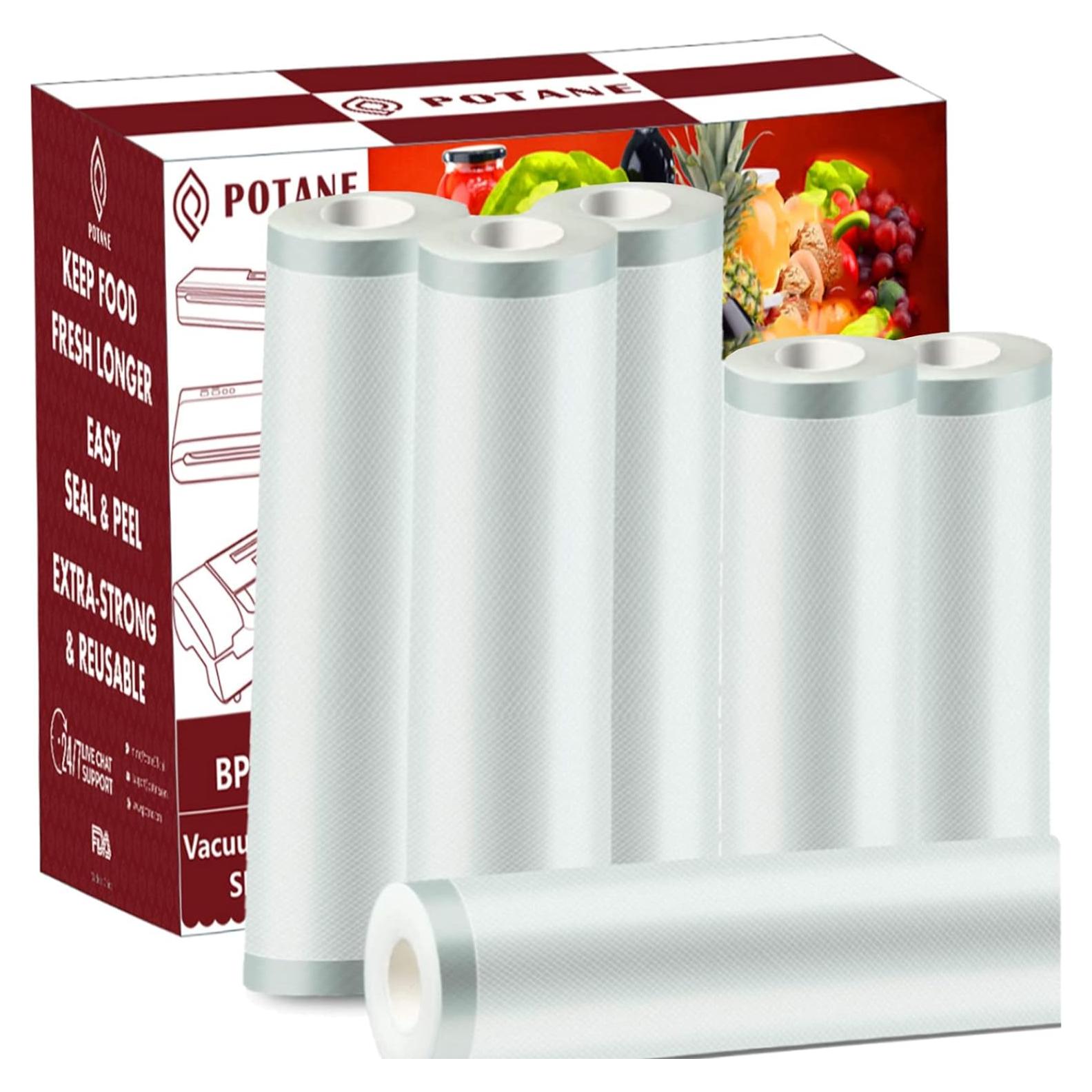 Paquete de 6 bolsas al vacío Potane 50,8x27,9 cm reutilizables