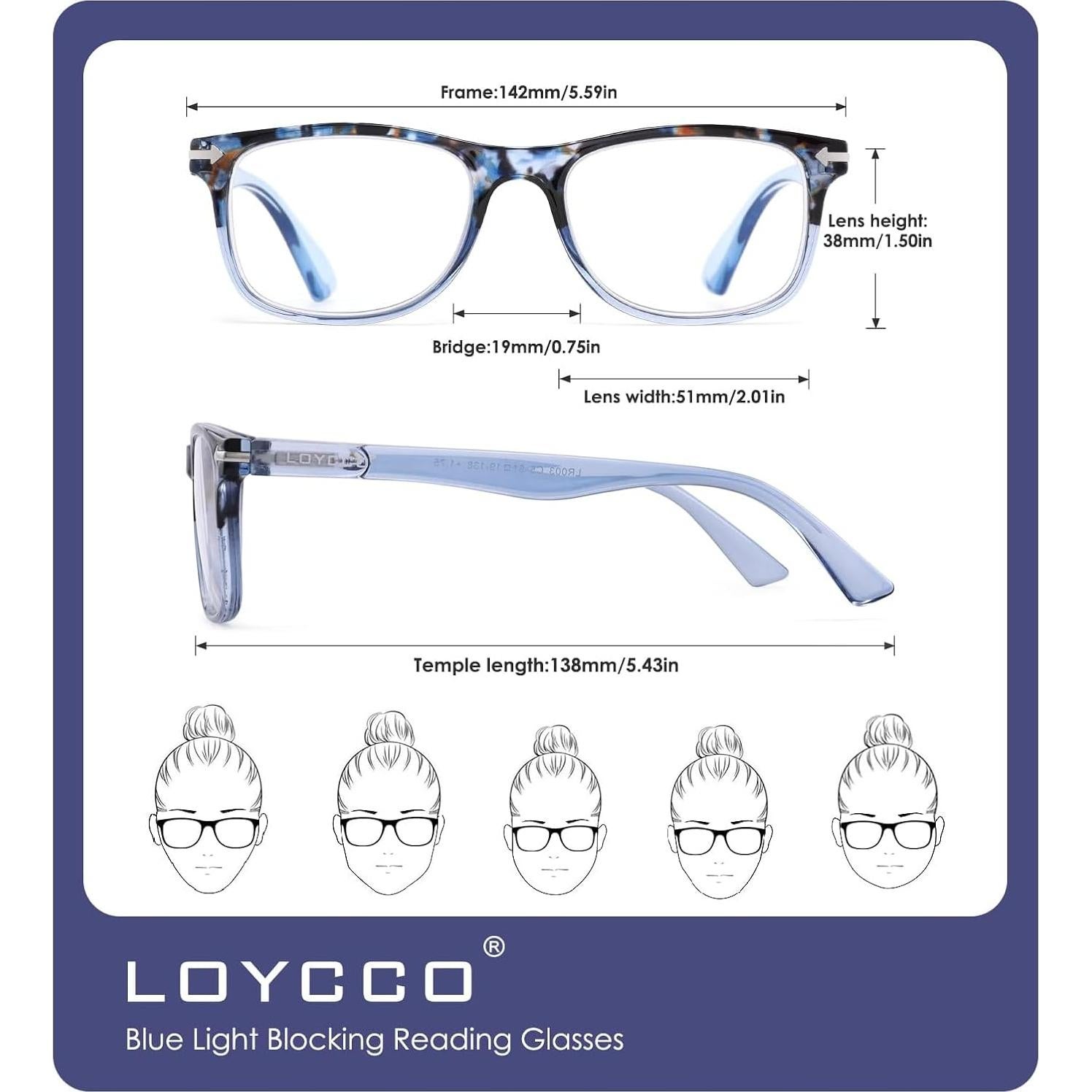 Pack de 4 Gafas de Lectura Cuadradas con Bloqueo Luz Azul