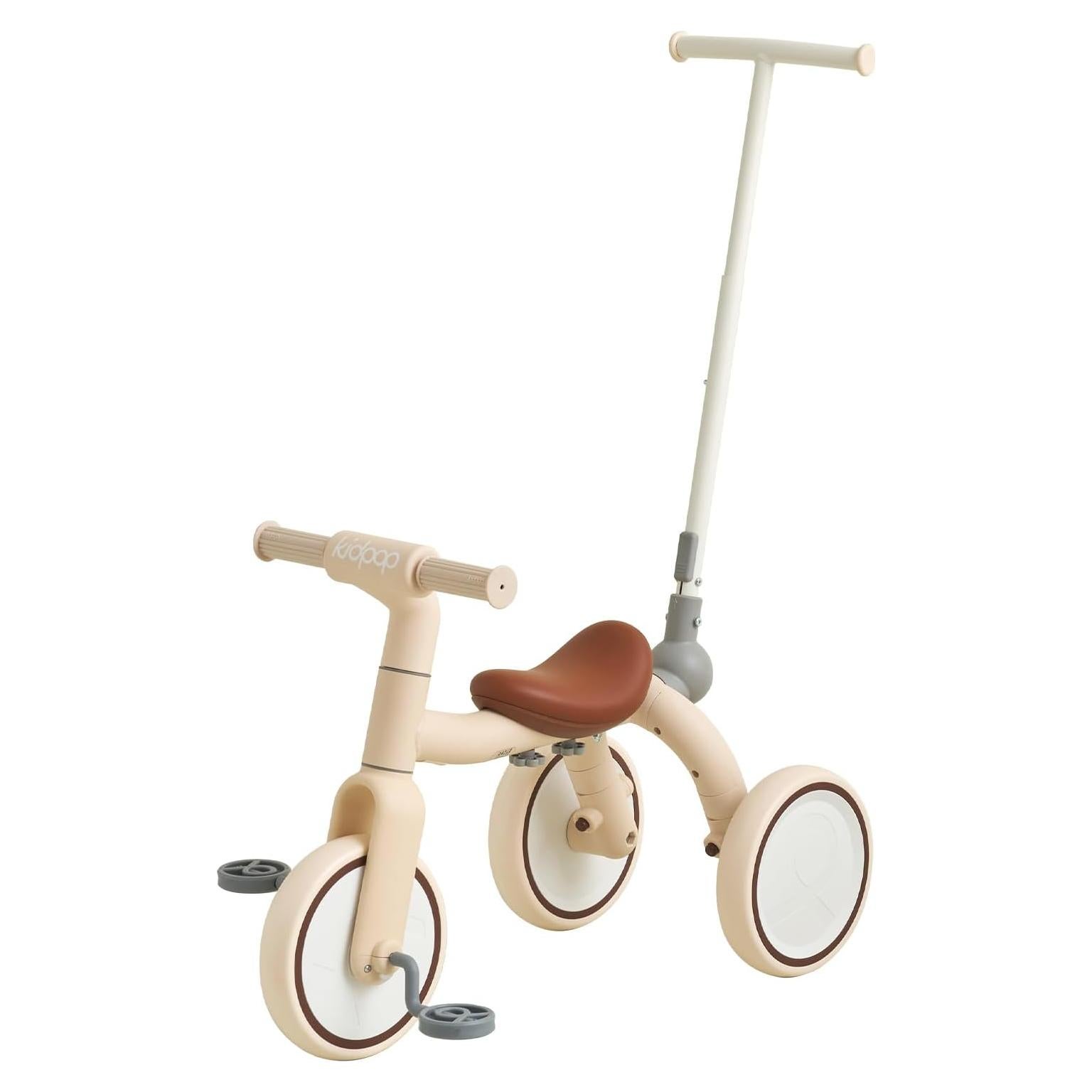 Triciclo 4-en-1 Kidpop PONY Beige para Niños 1-4 Años