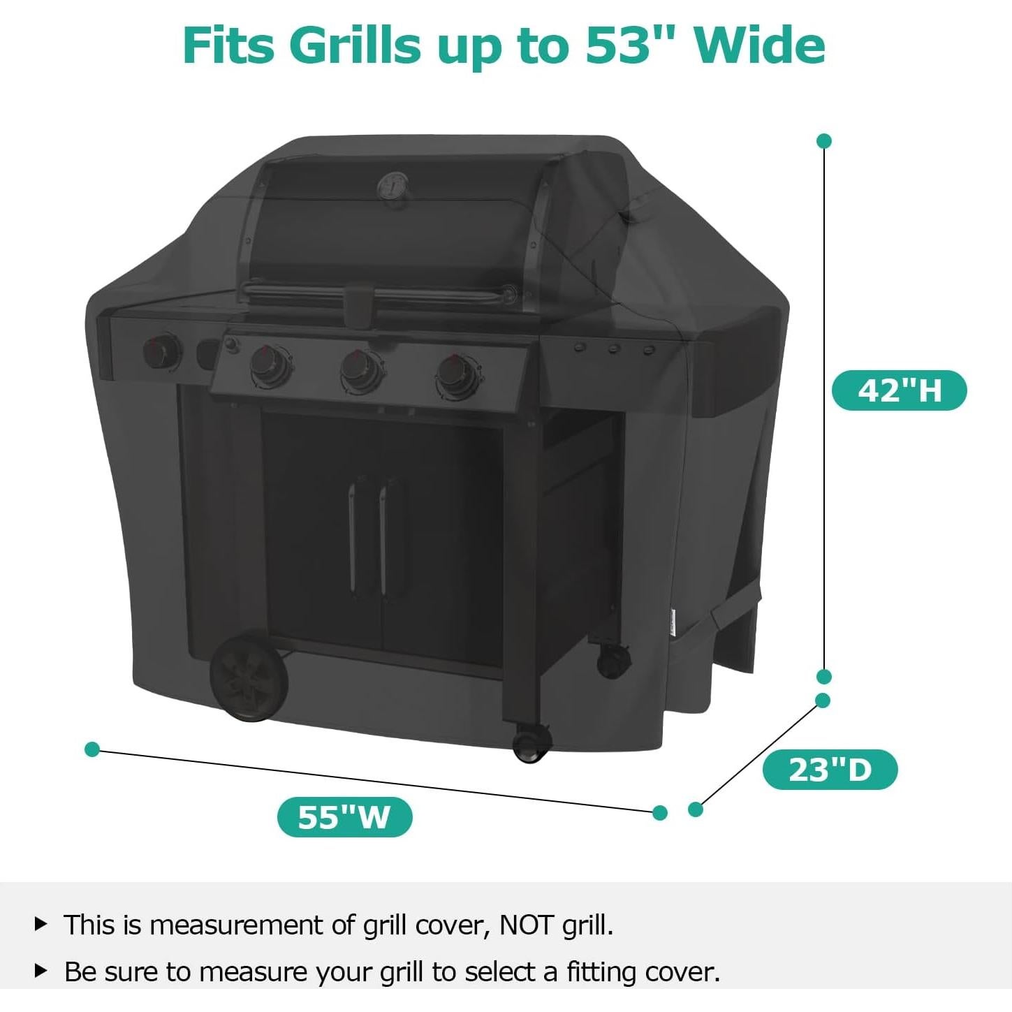 Cubierta para Parrilla SunPatio 139,7x58,4x106,7 cm Negra