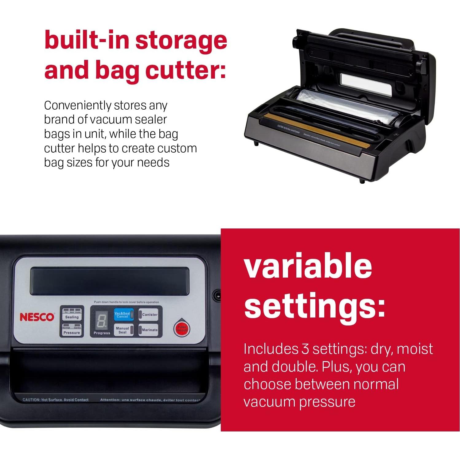 Sellador al Vacío NESCO VS-12 130W con Bolsas Incluidas
